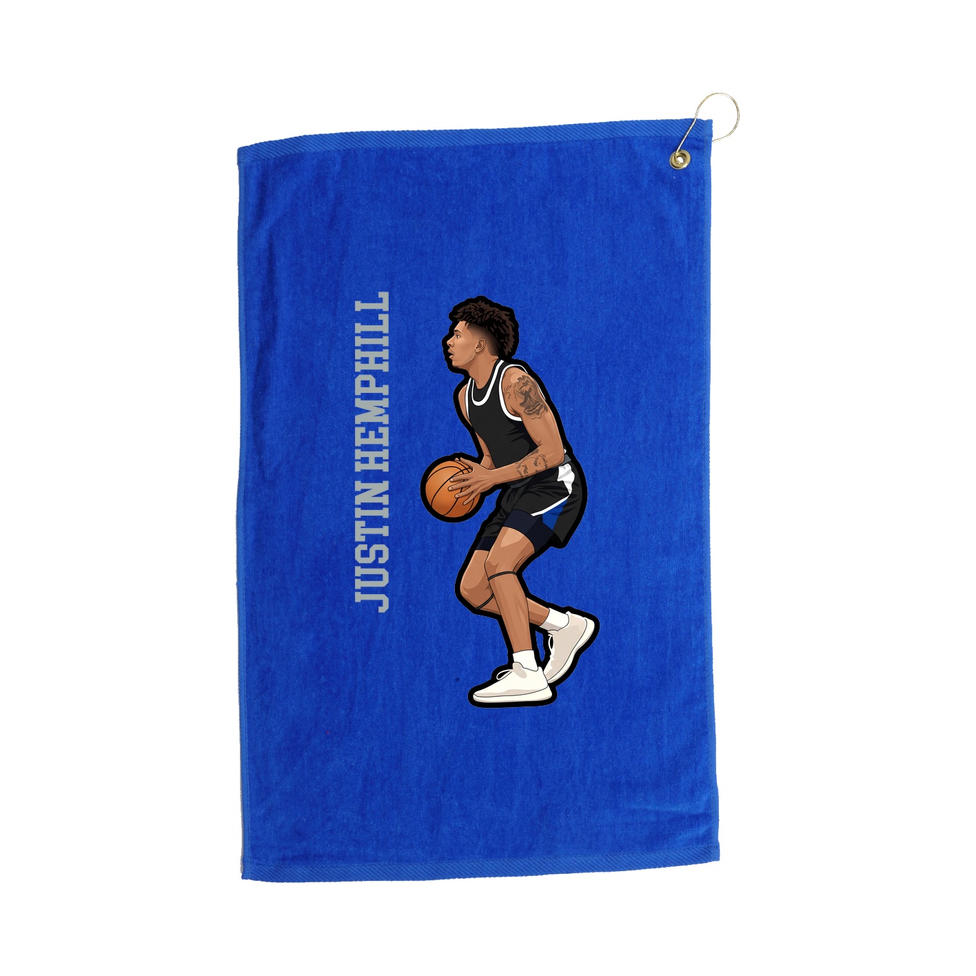 Golf Towel — Name Vertical in Royal