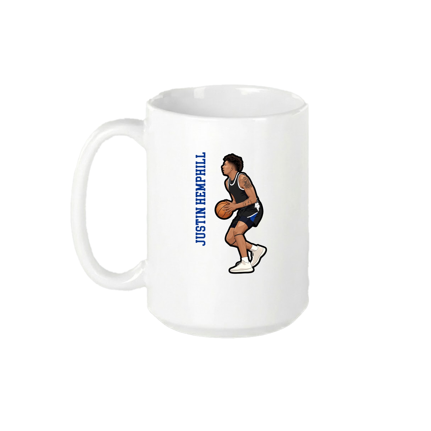 15oz Coffee Mug — Name Vertical in White