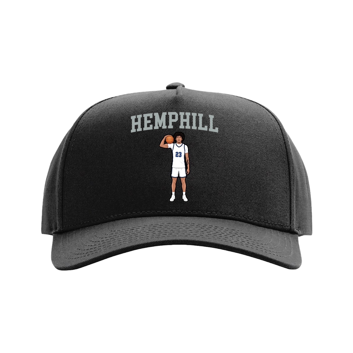 Full Fabric Five-Panel Champ Cap — Shirsey in Black