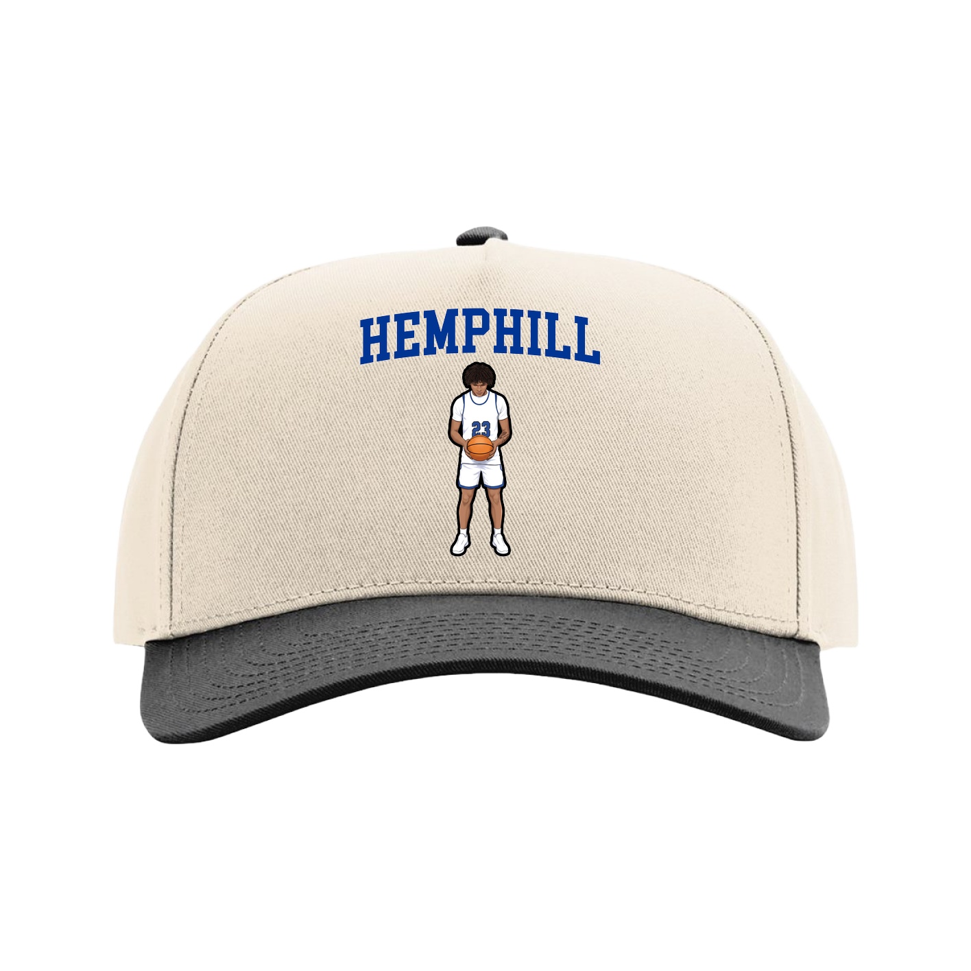 Full Fabric Five-Panel Champ Cap — Shirsey in Cream/Black