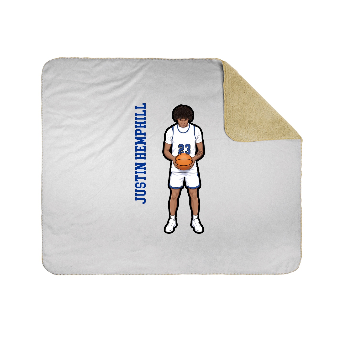Throw Blanket — Name Vertical in White