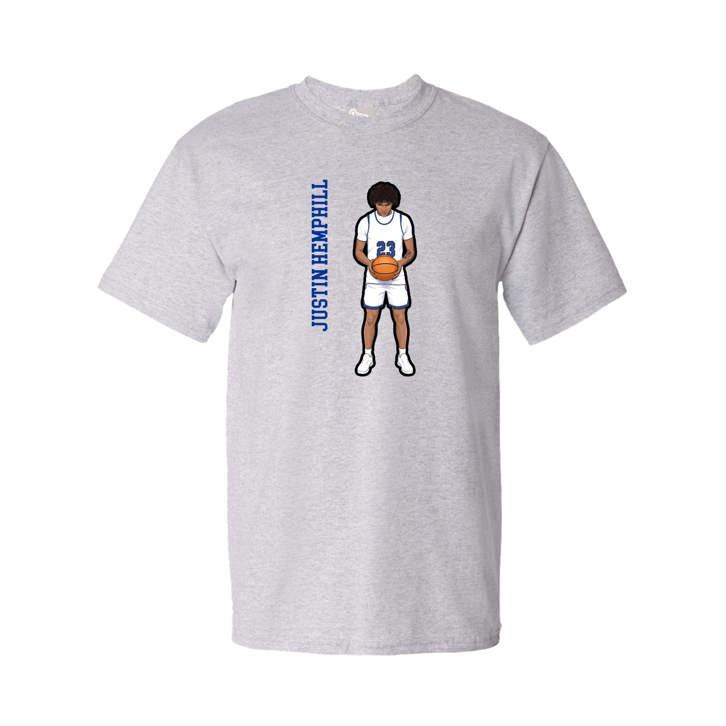 Youth Tee — Name Vertical in Grey
