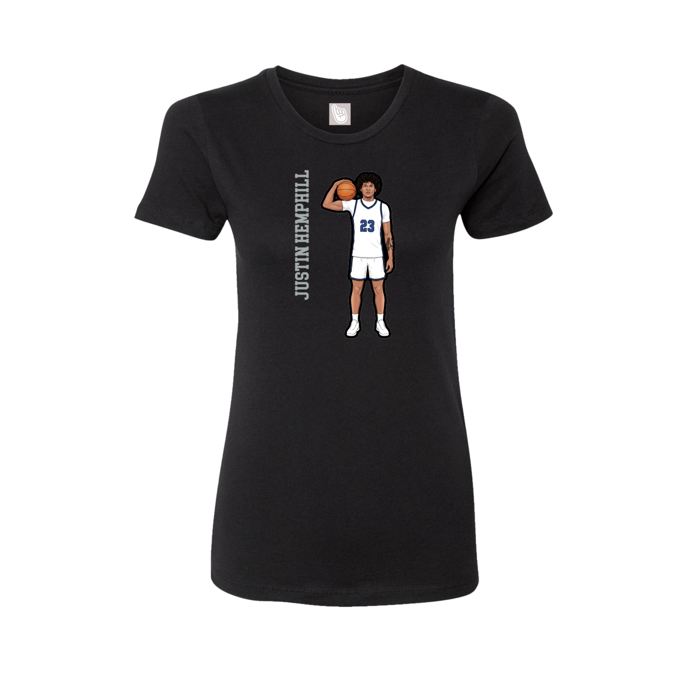 Womens Tee — Name Vertical in Black