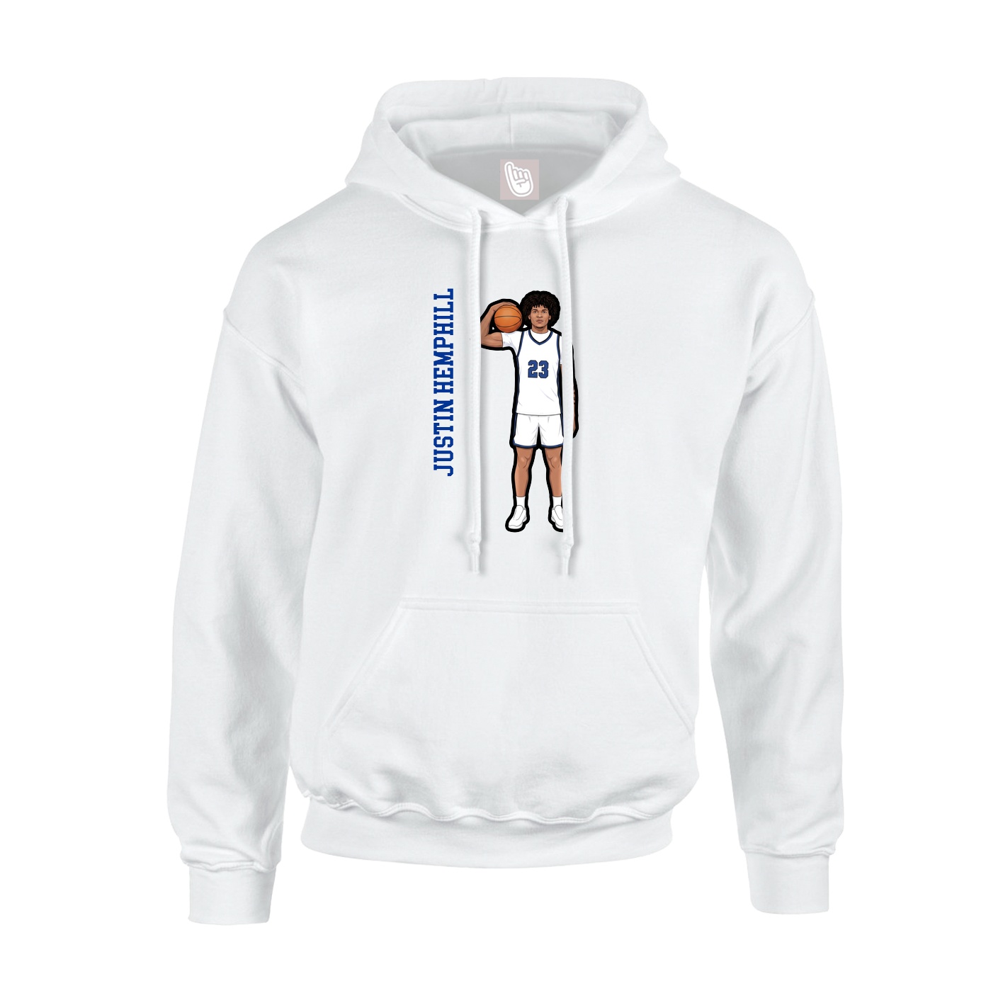 Youth Hoodie — Name Vertical in White
