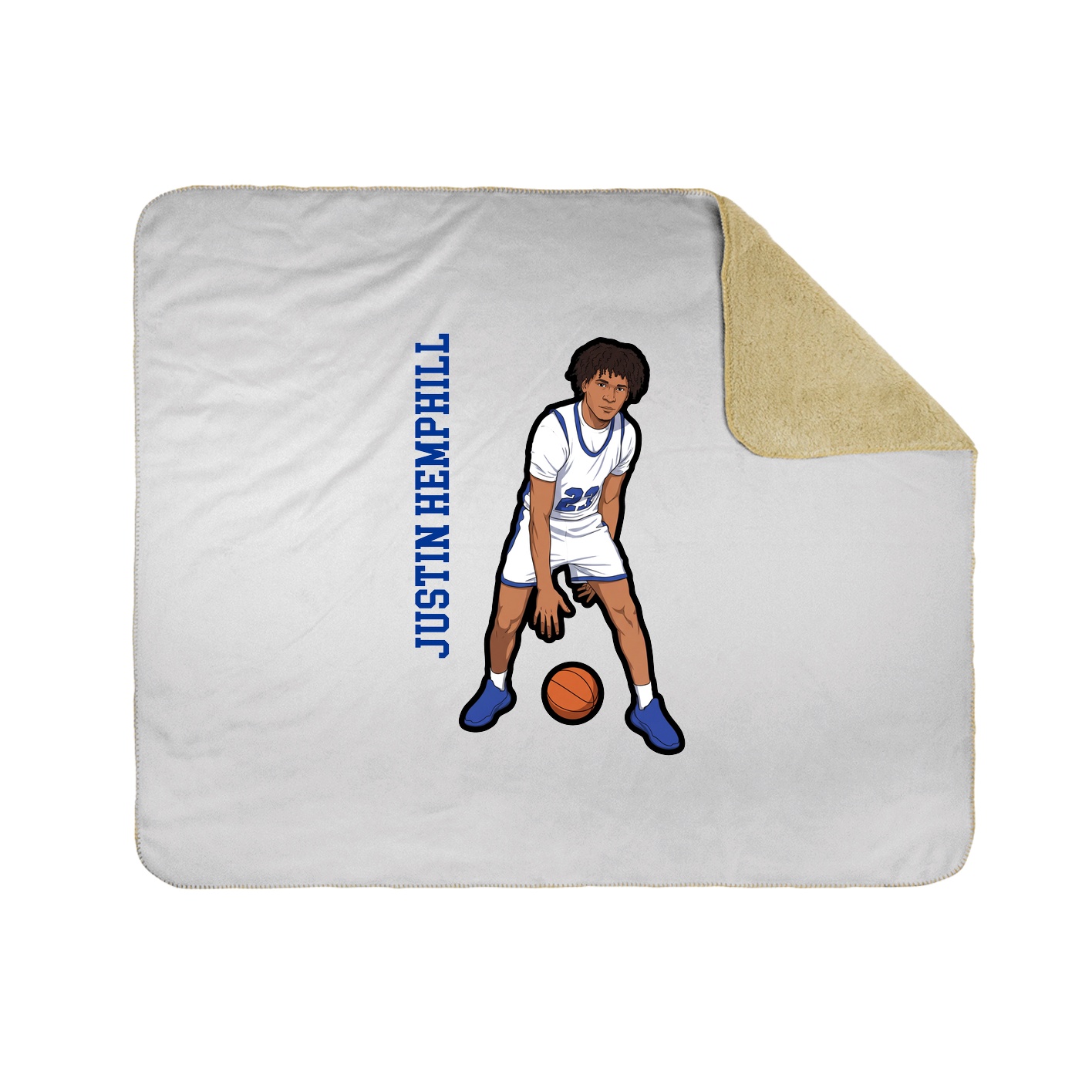 Throw Blanket — Name Vertical in White