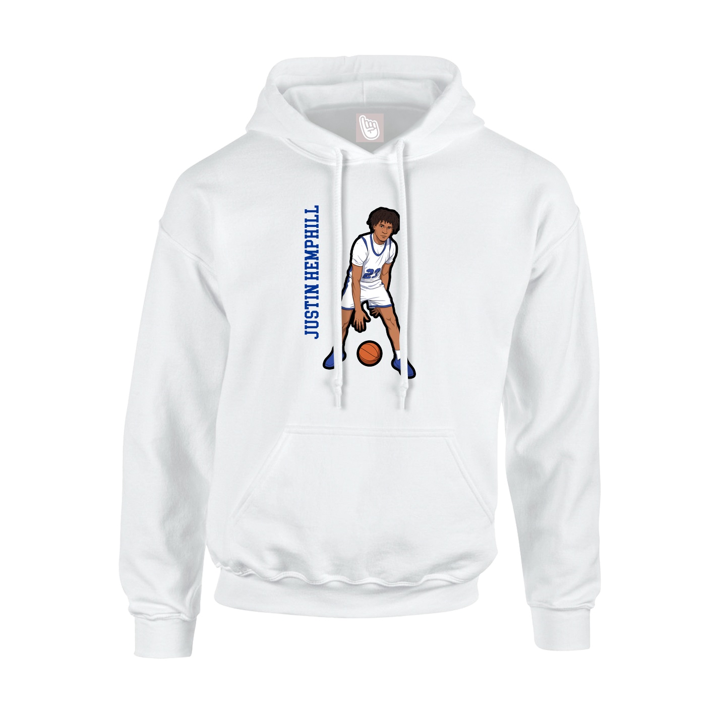 Youth Hoodie — Name Vertical in White
