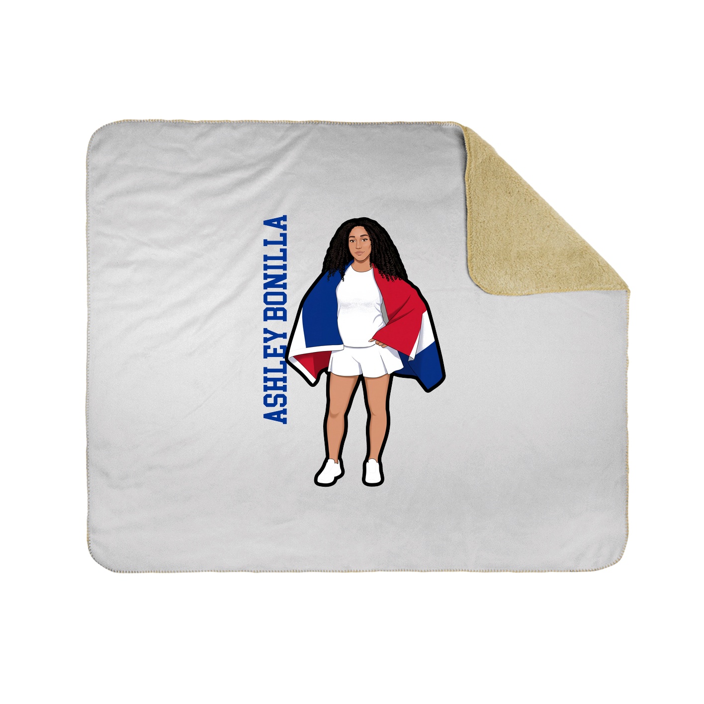 Throw Blanket — Name Vertical in White