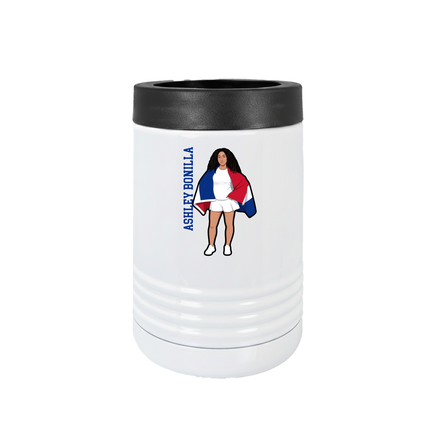 Beverage Holder — Name Vertical in White
