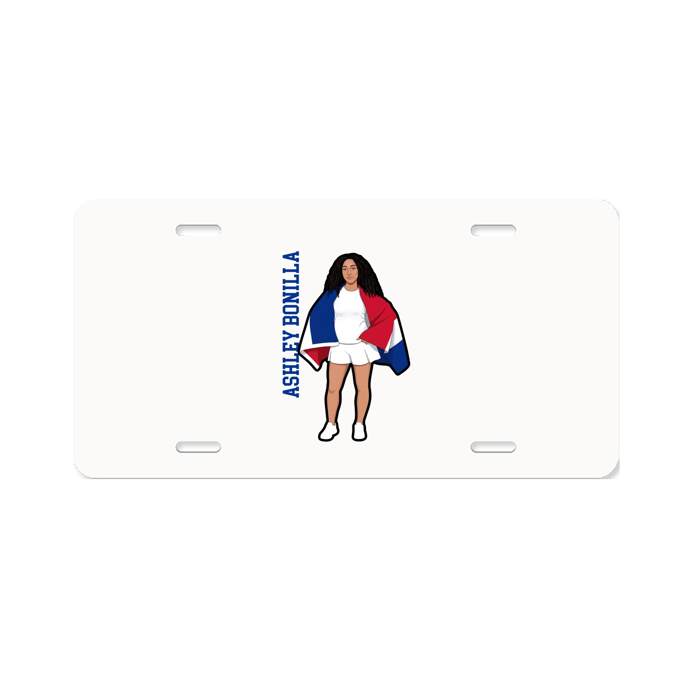 License Plate — Name Vertical in Classic