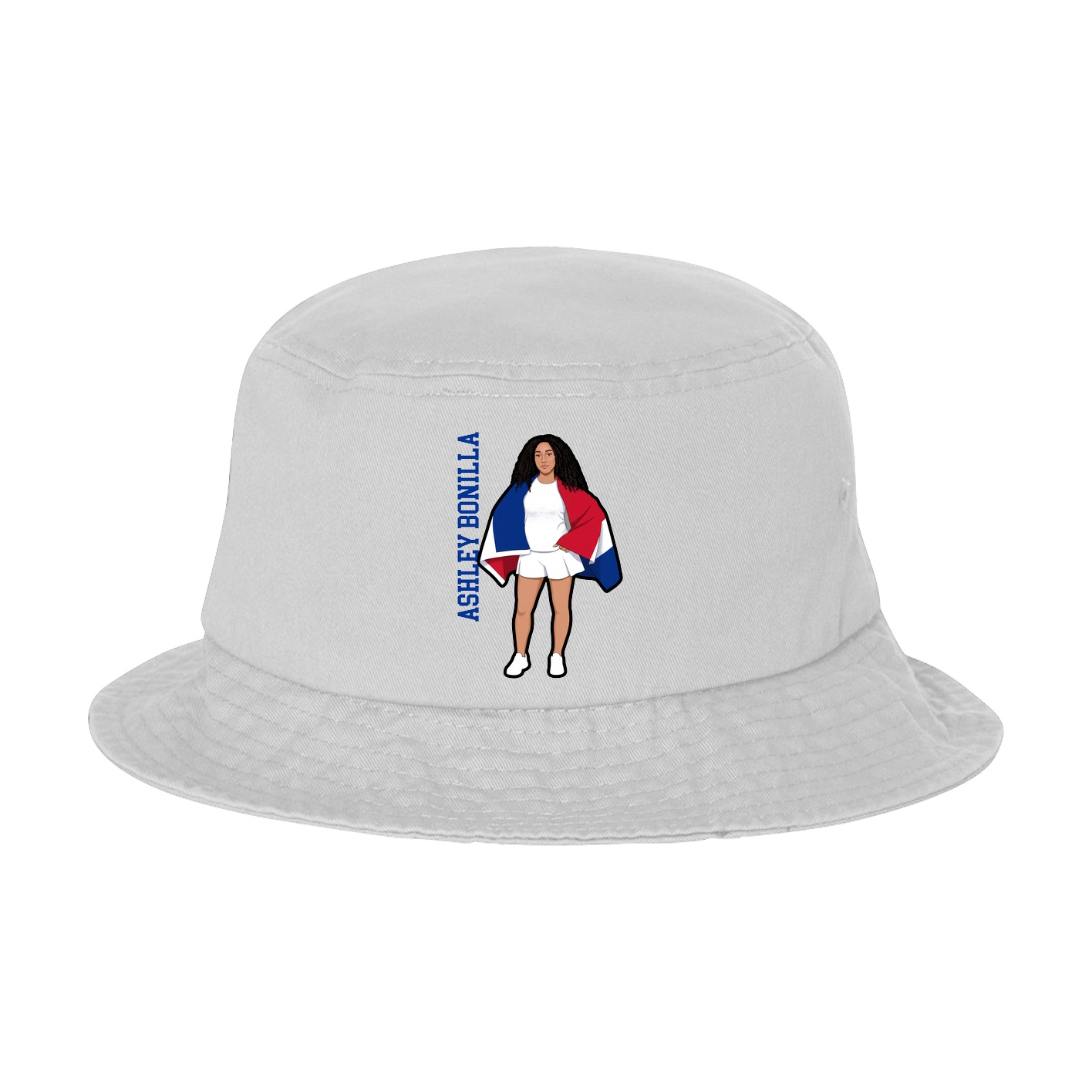 Bucket Cap — Name Vertical in White