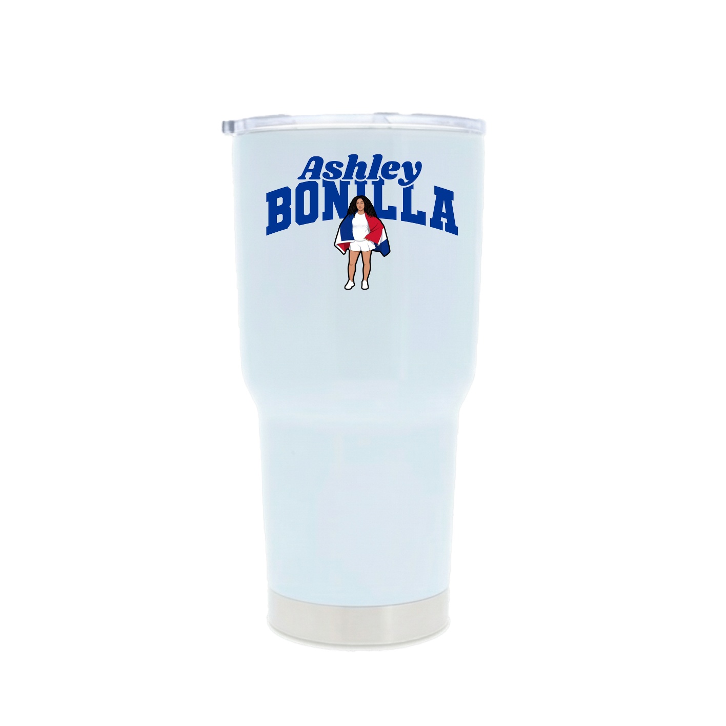 30oz Stainless Steel Tumbler — Signature Arch in White