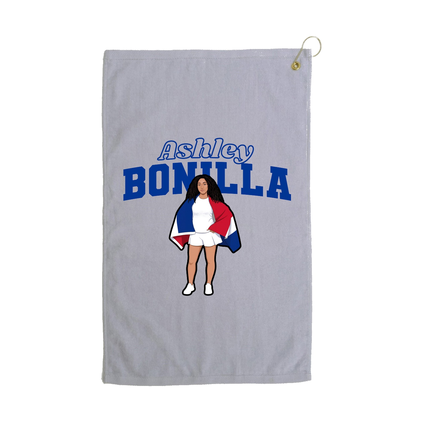 Golf Towel — Name Arch in Grey