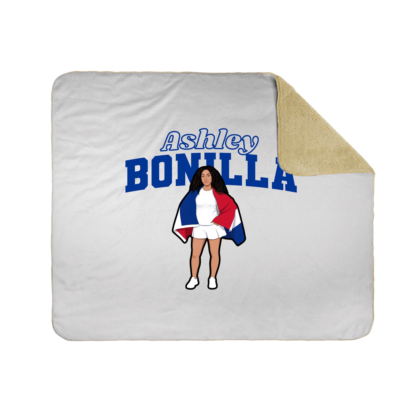 Throw Blanket — Name Arch in White