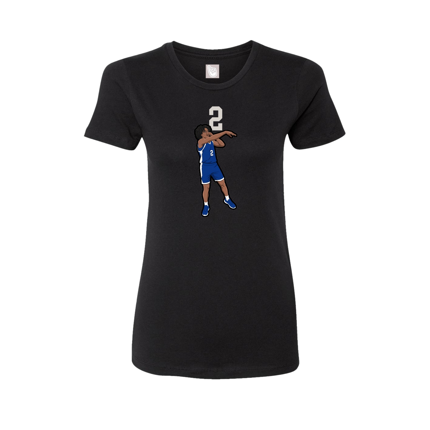 Fitted Women's Tee — Number Top in Black