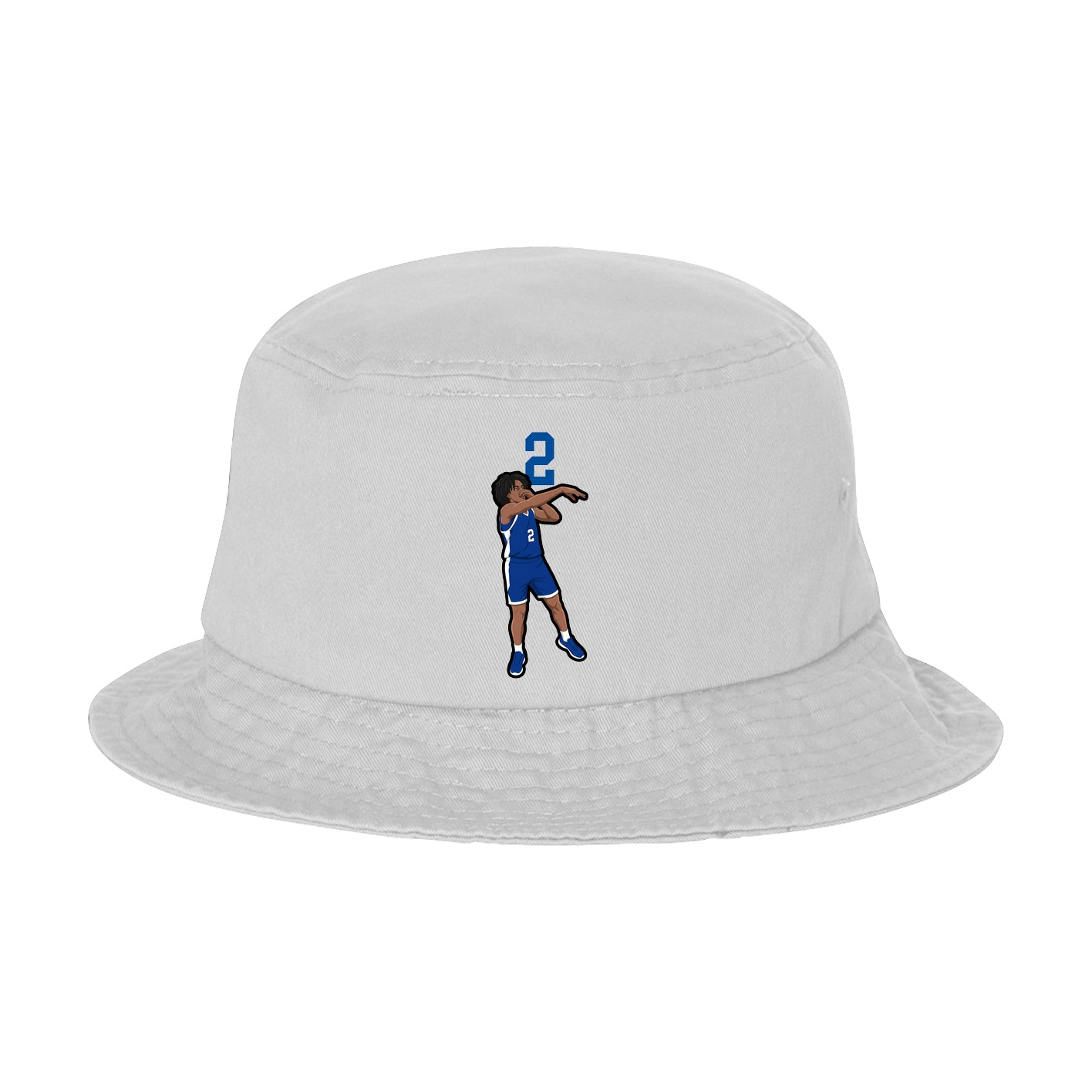 Bucket Cap — Number Top in White
