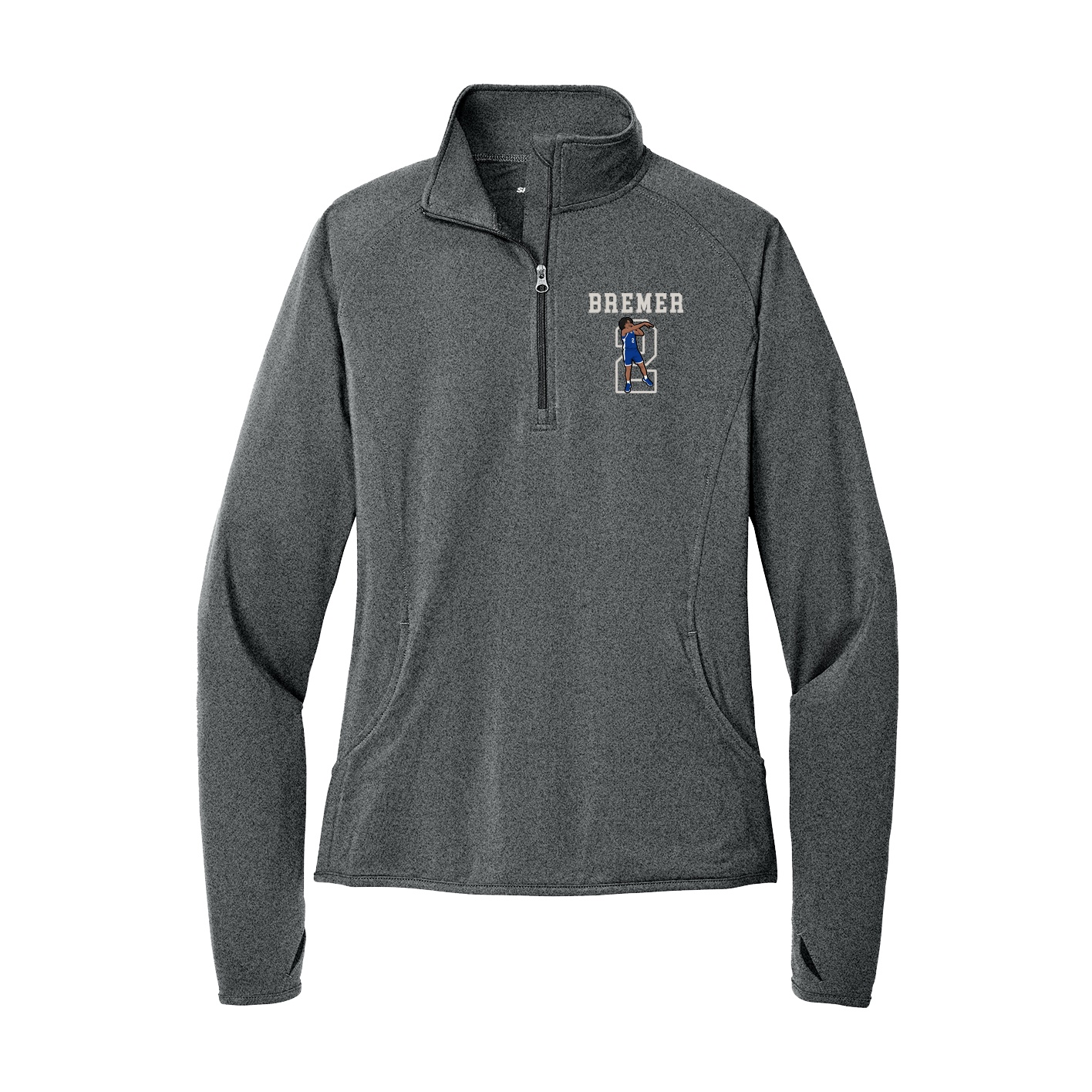 Women's Q-Zip Pullover — Shirsey in Grey