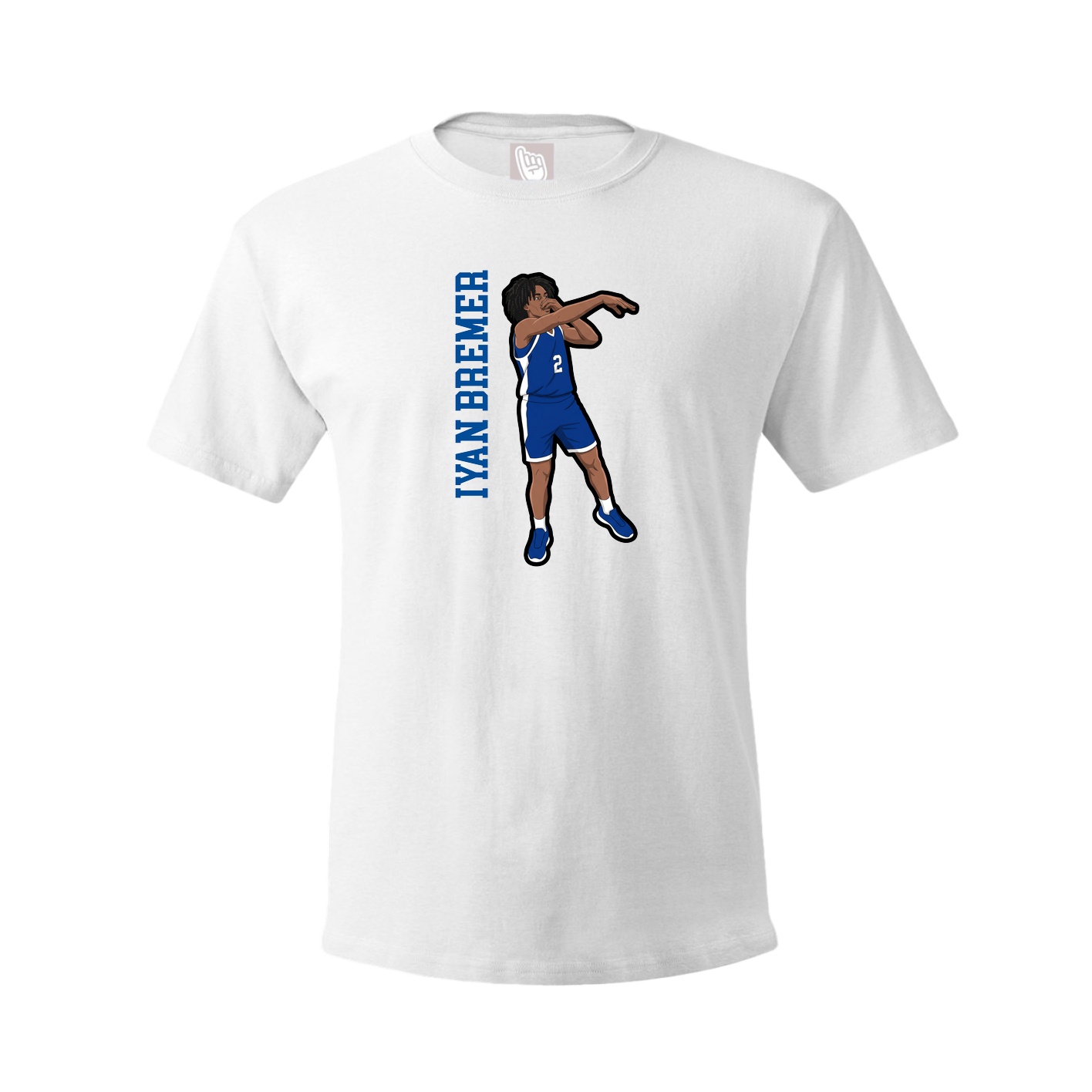Youth Tee — Name Vertical in White