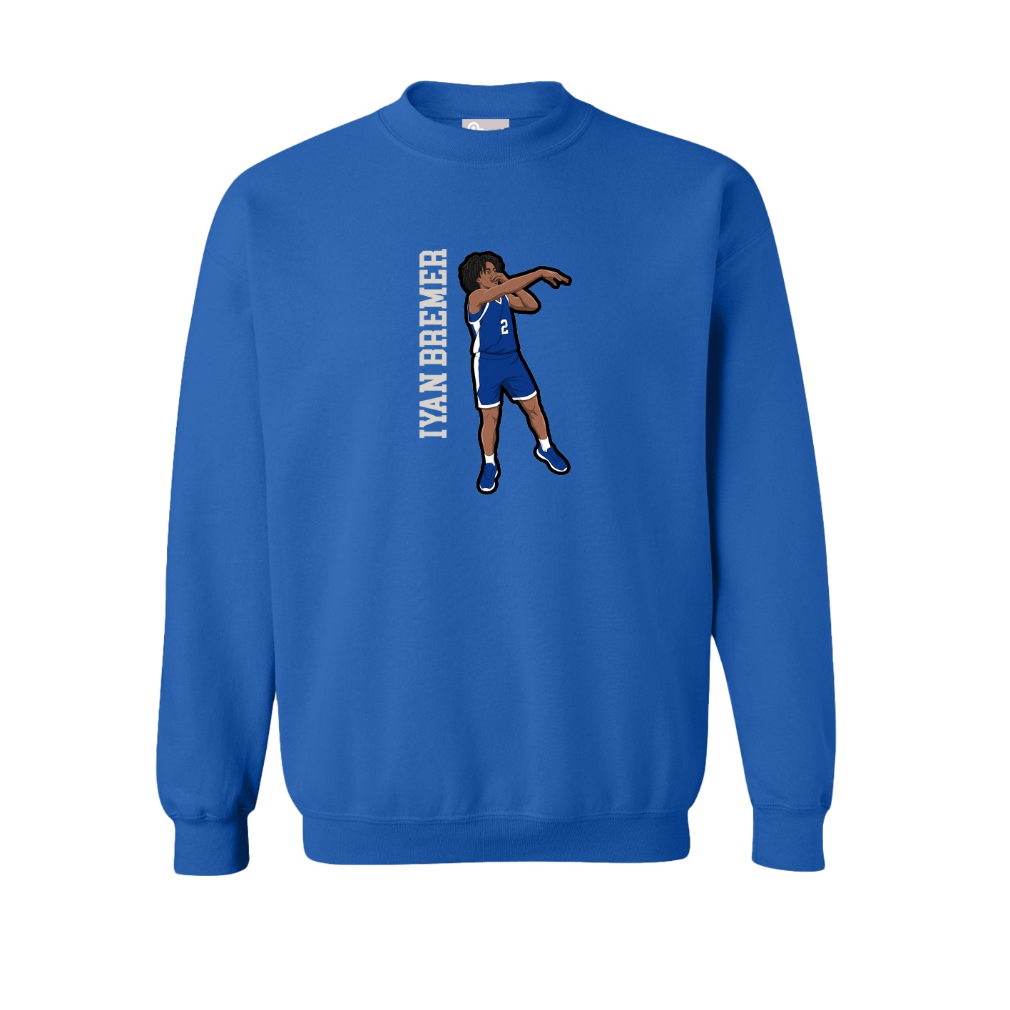 Fleece Crew — Name Vertical in Royal