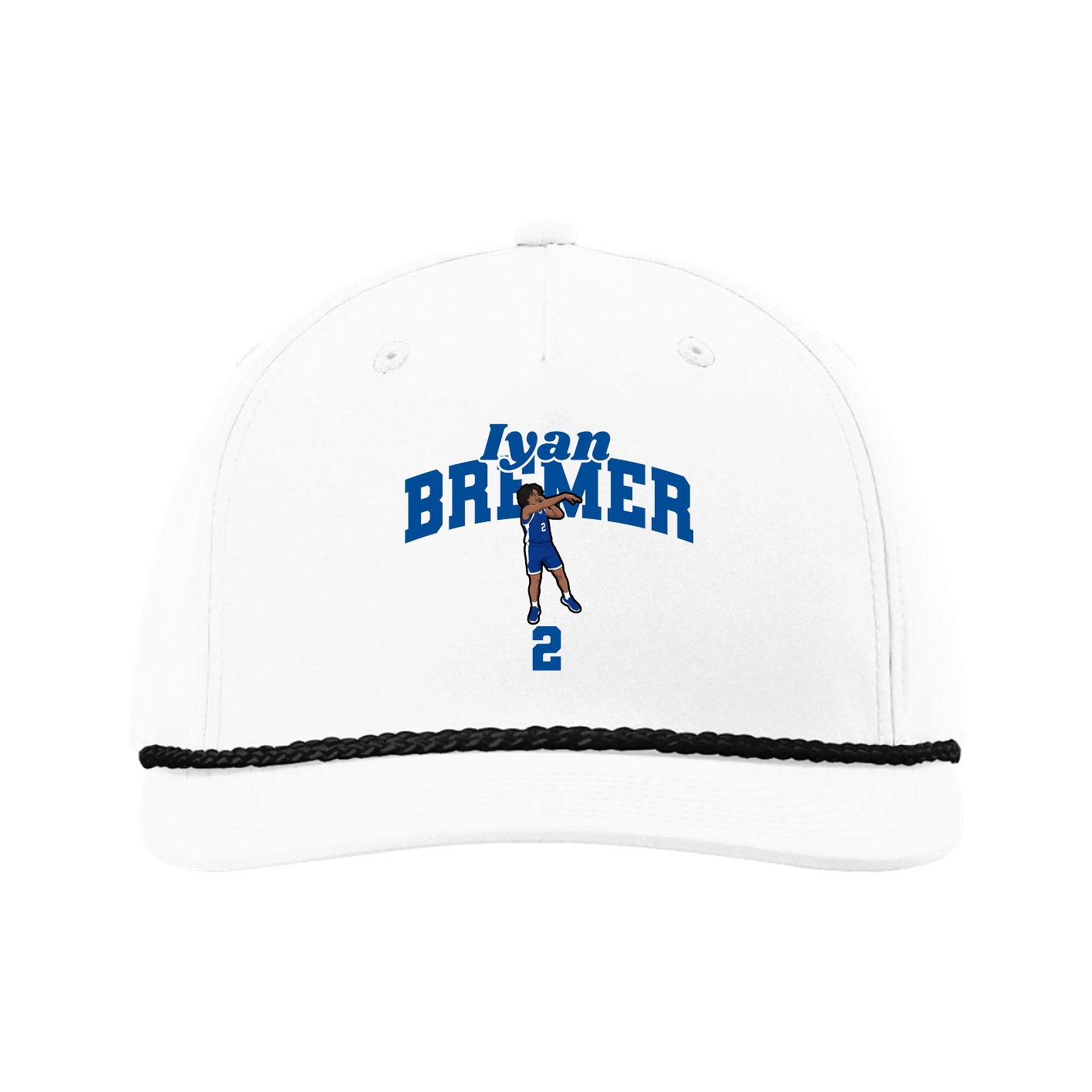 Five-Panel Classic Rope Cap — Signature Arch in White