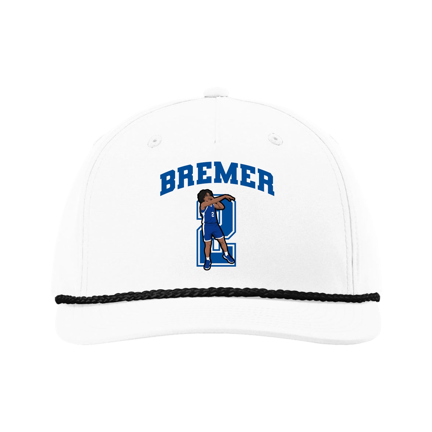 Five-Panel Classic Rope Cap — Number in White
