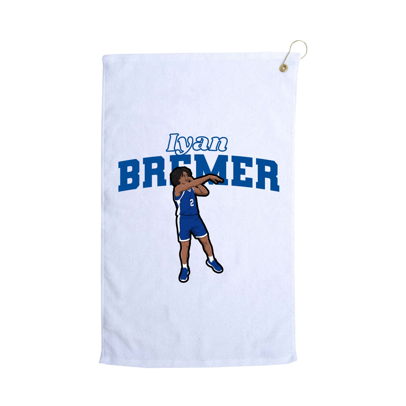 Golf Towel — Name Arch in White