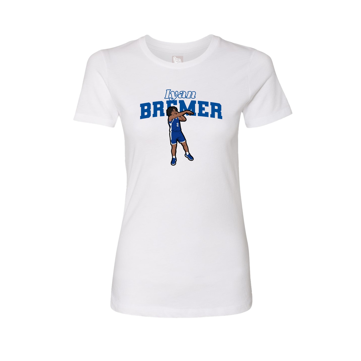 Fitted Women's Tee — Name Arch in White