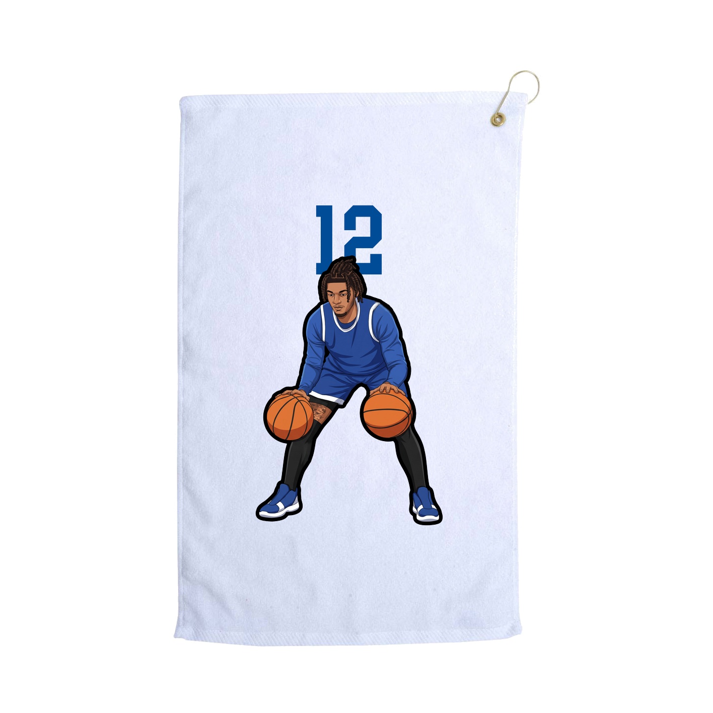 Golf Towel — Number Top in White