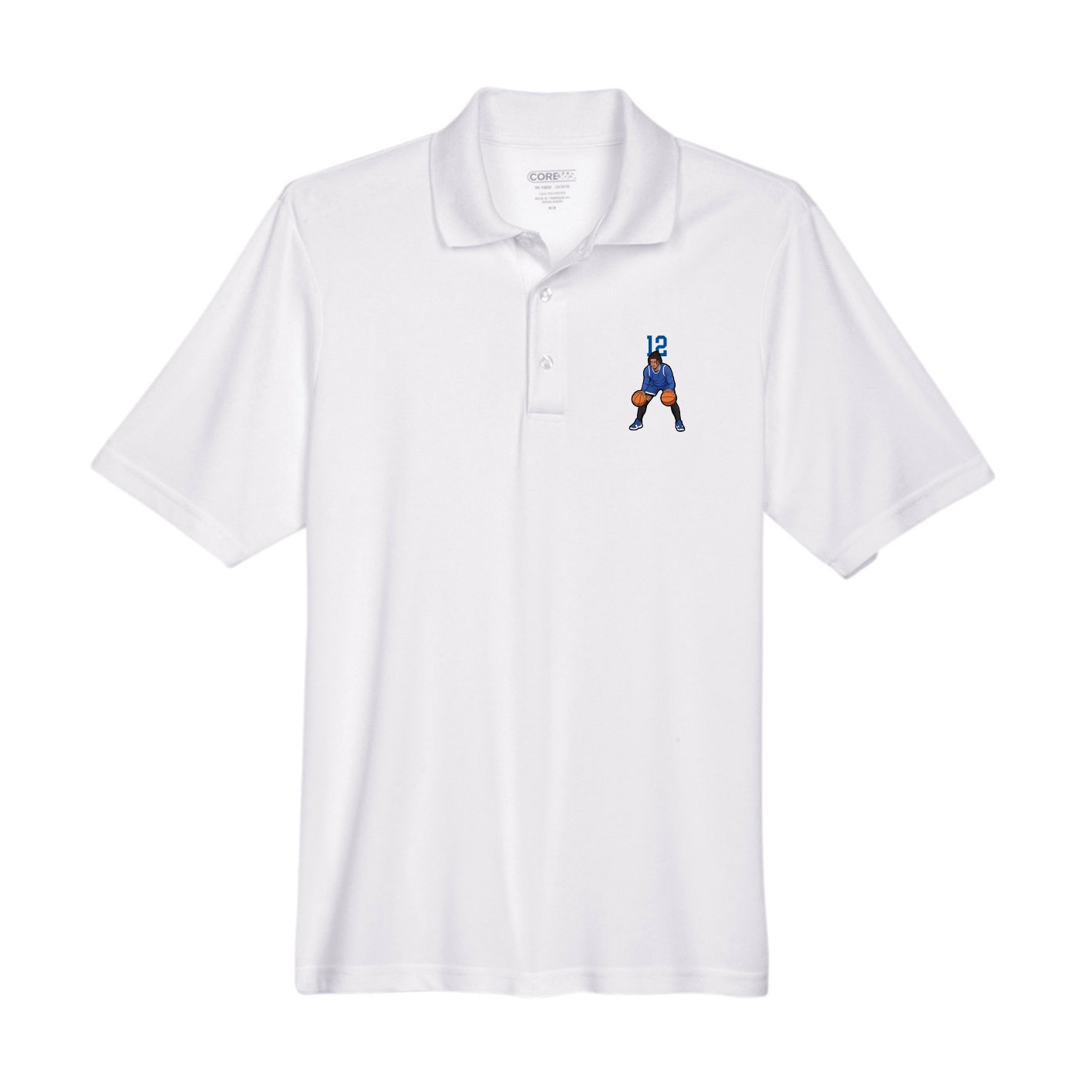 Performance Polo — Number Top in White