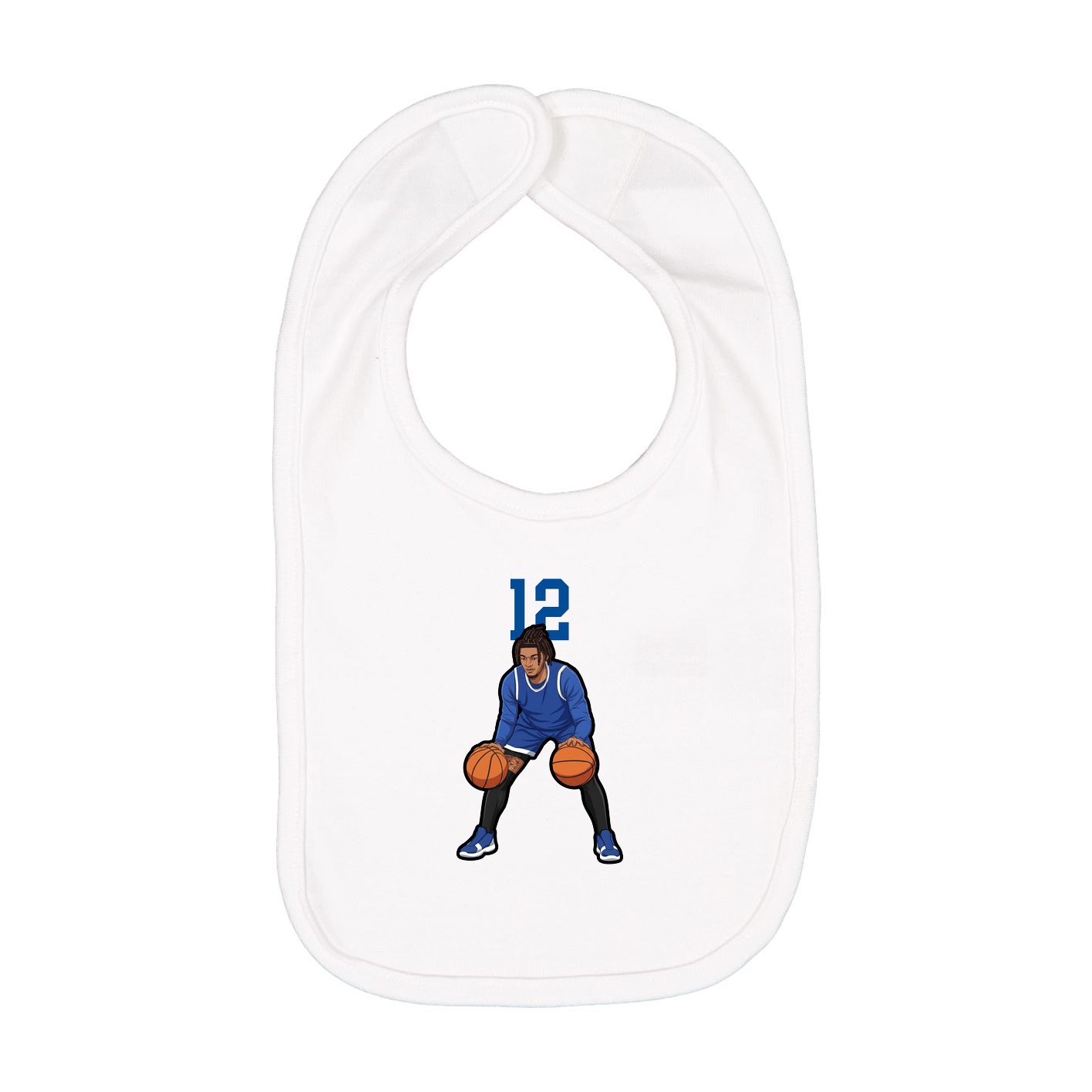 Infant Bib — Number Top in White