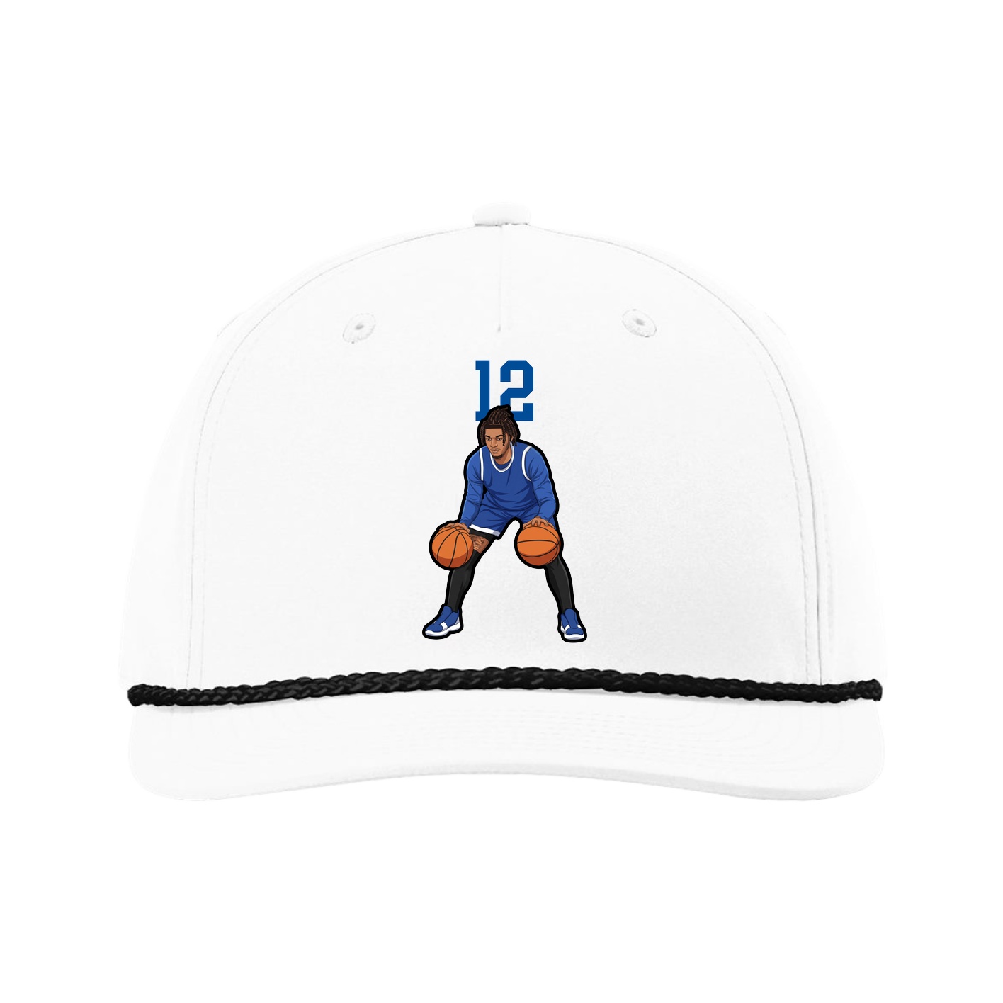 Five-Panel Classic Rope Cap — Number Top in White