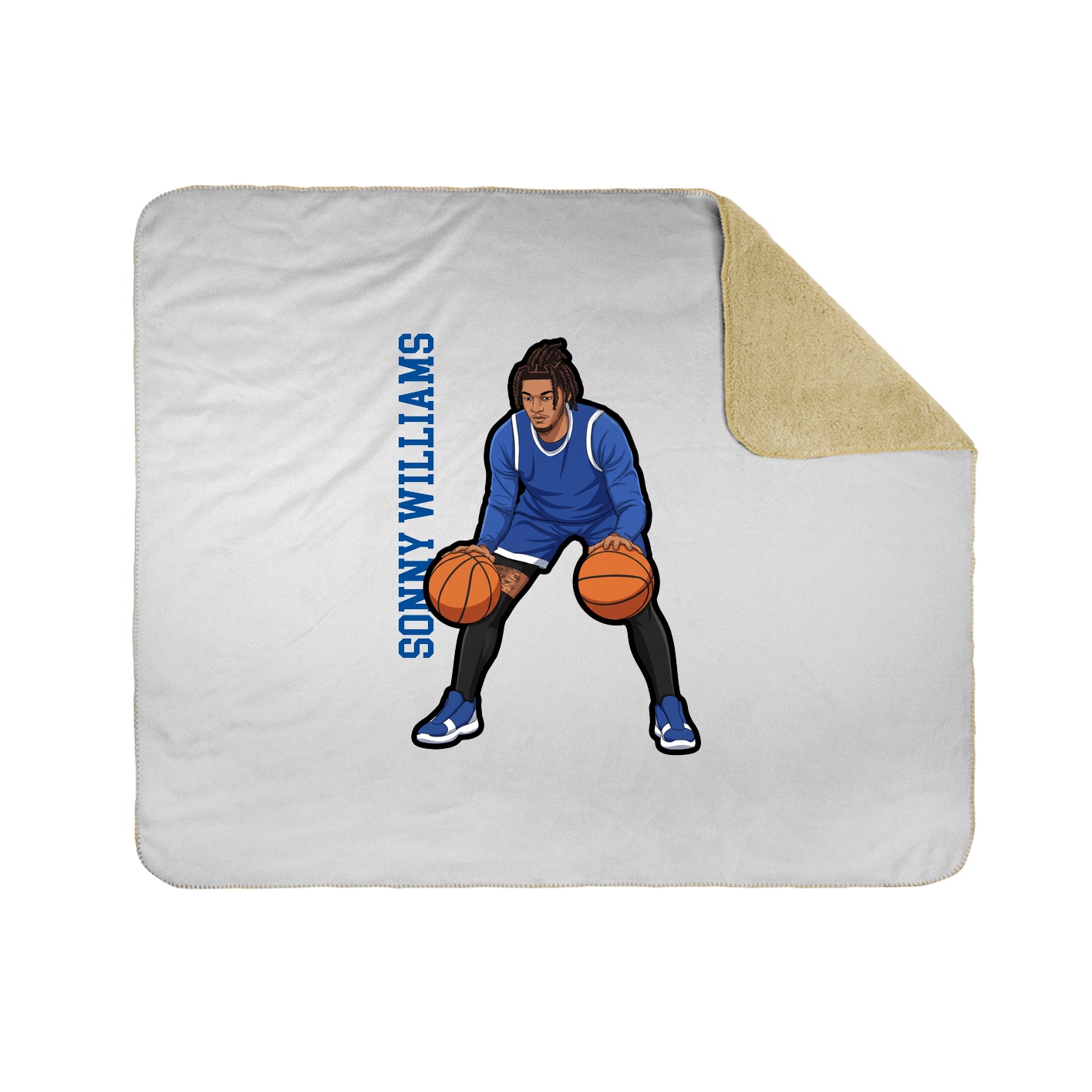 Throw Blanket — Name Vertical in White