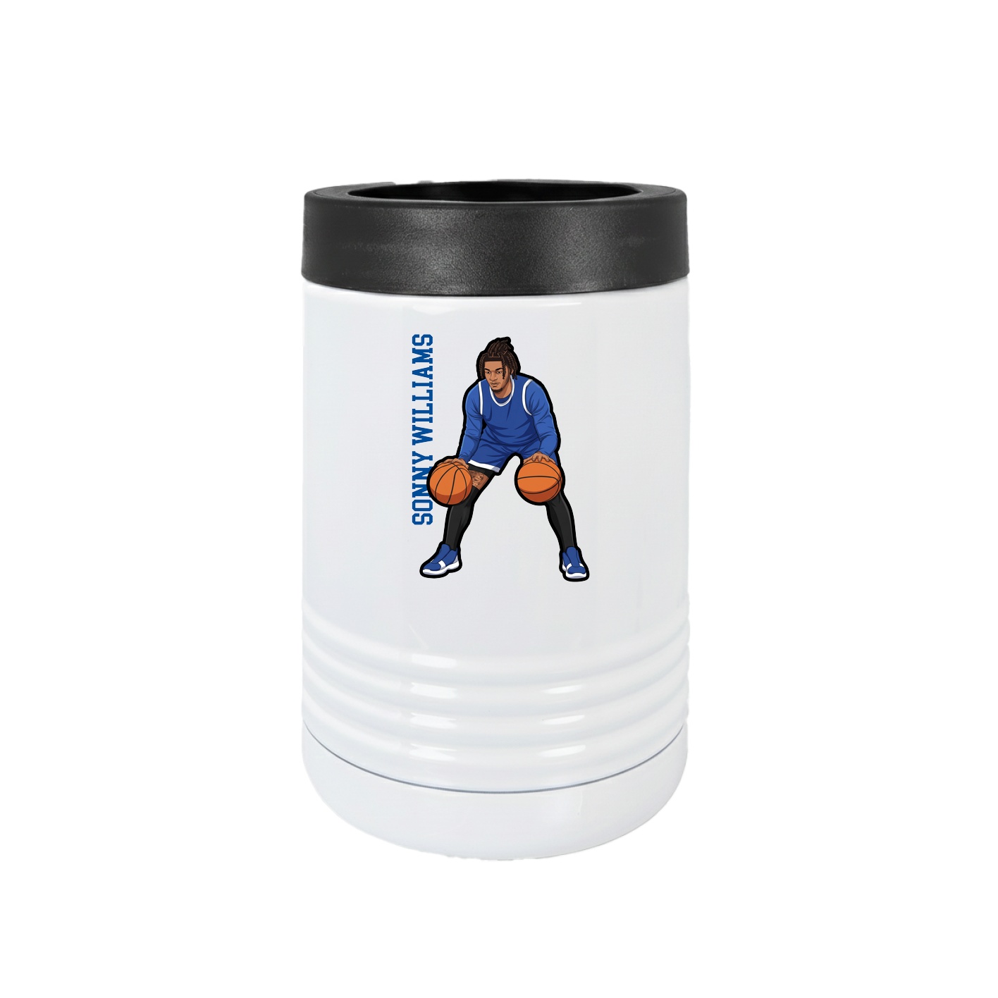 Beverage Holder — Name Vertical in White