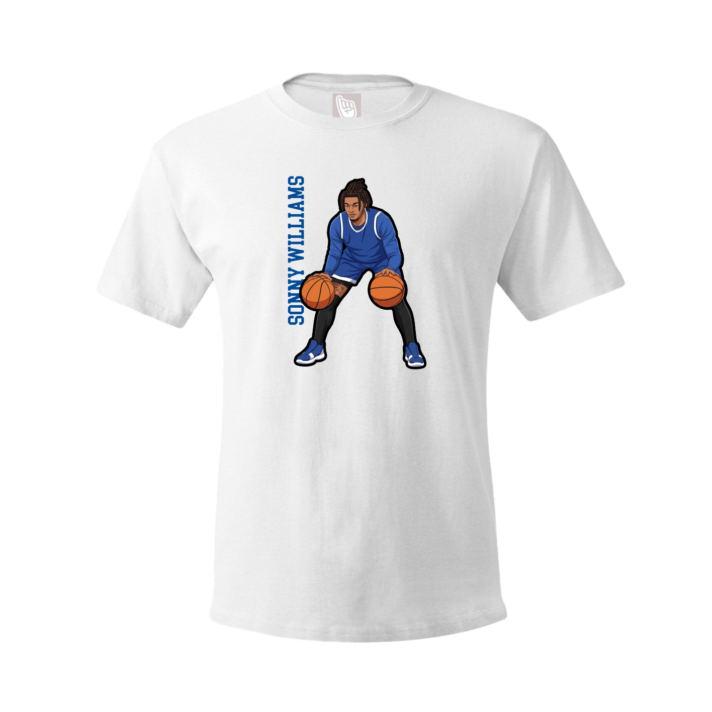 Tee — Name Vertical in White