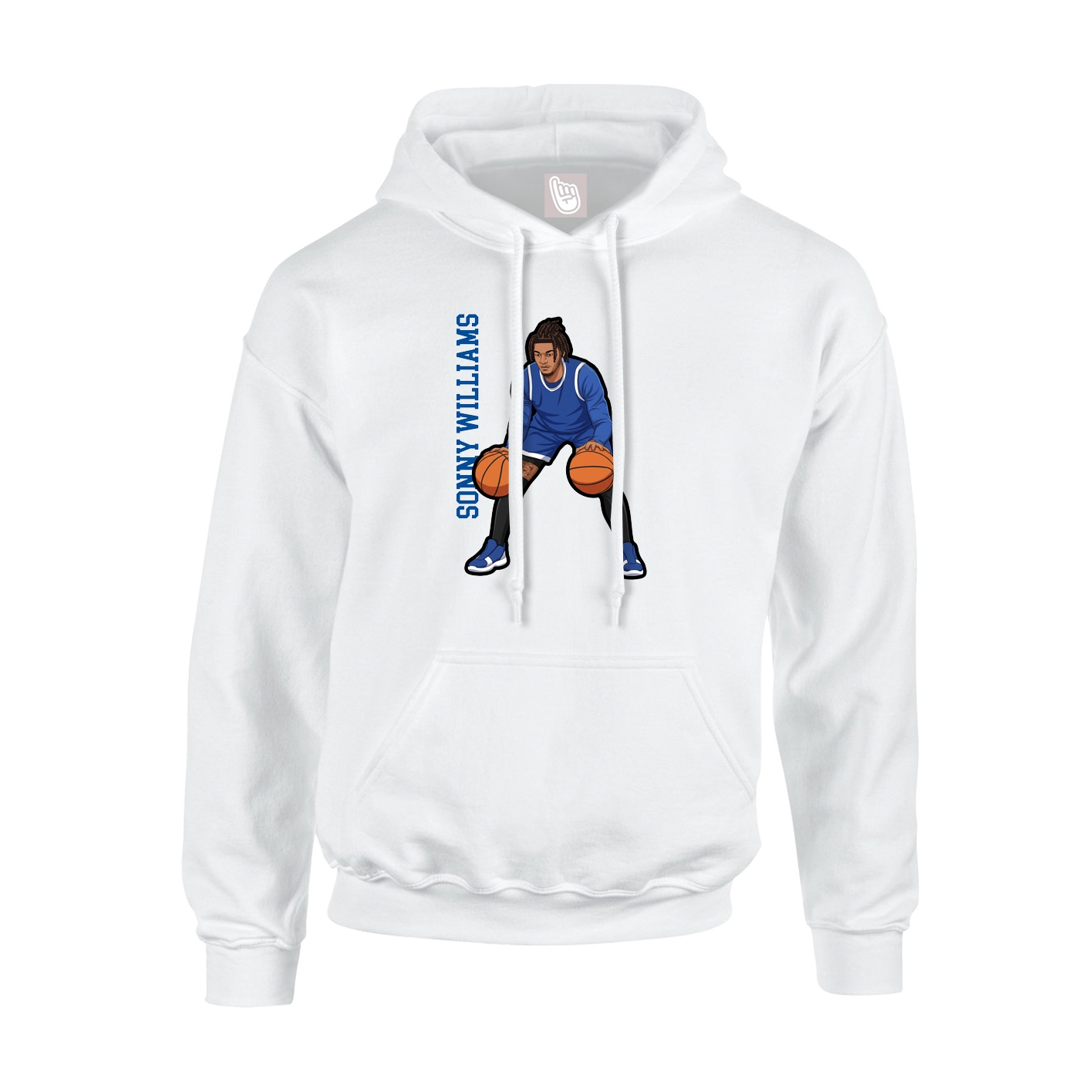 Hoodie — Name Vertical in White