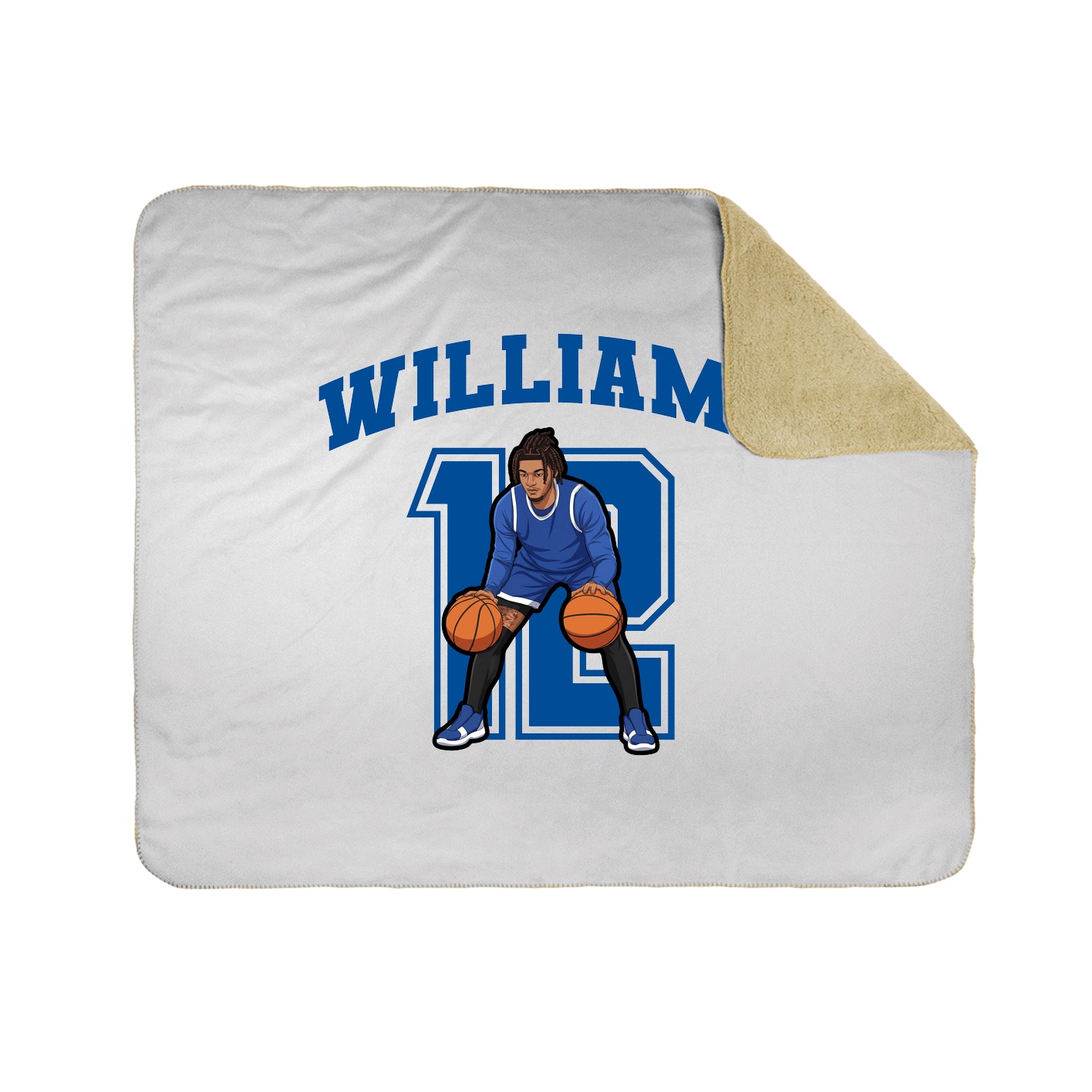 Throw Blanket — Number in White