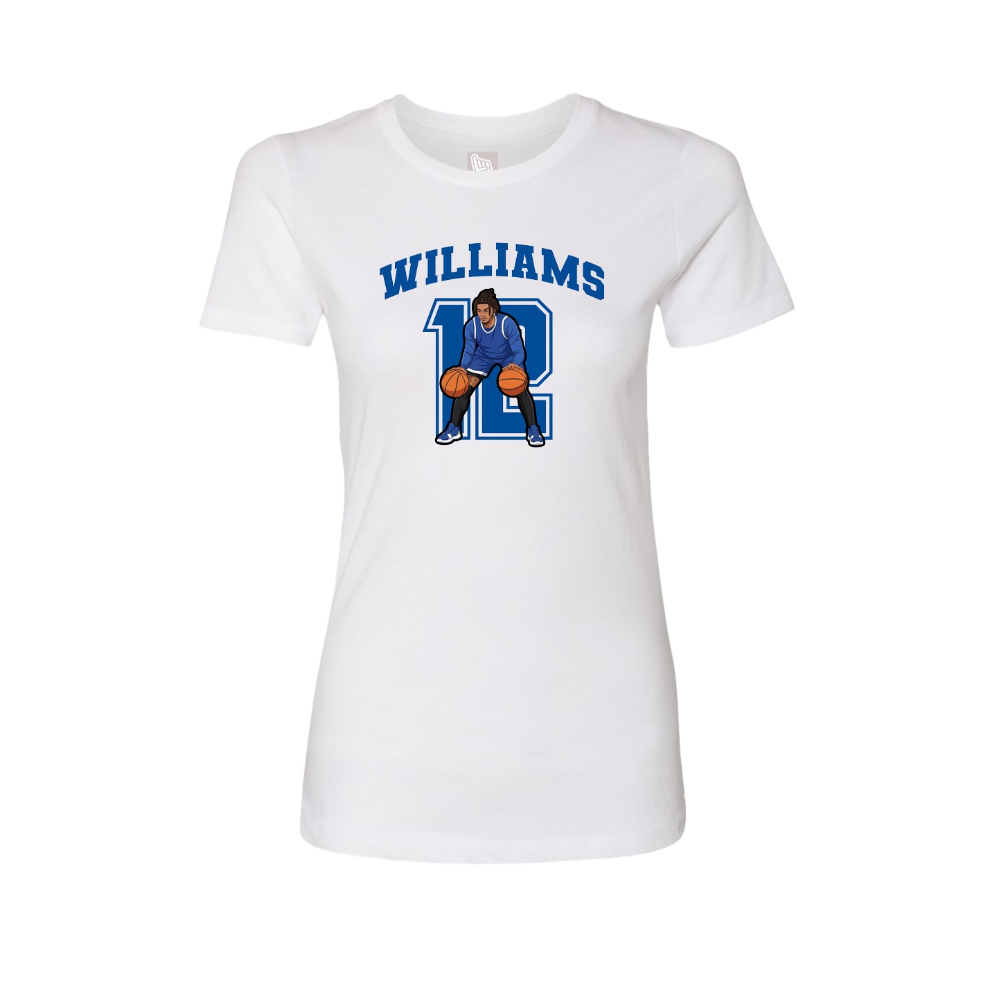 Fitted Women's Tee — Number in White