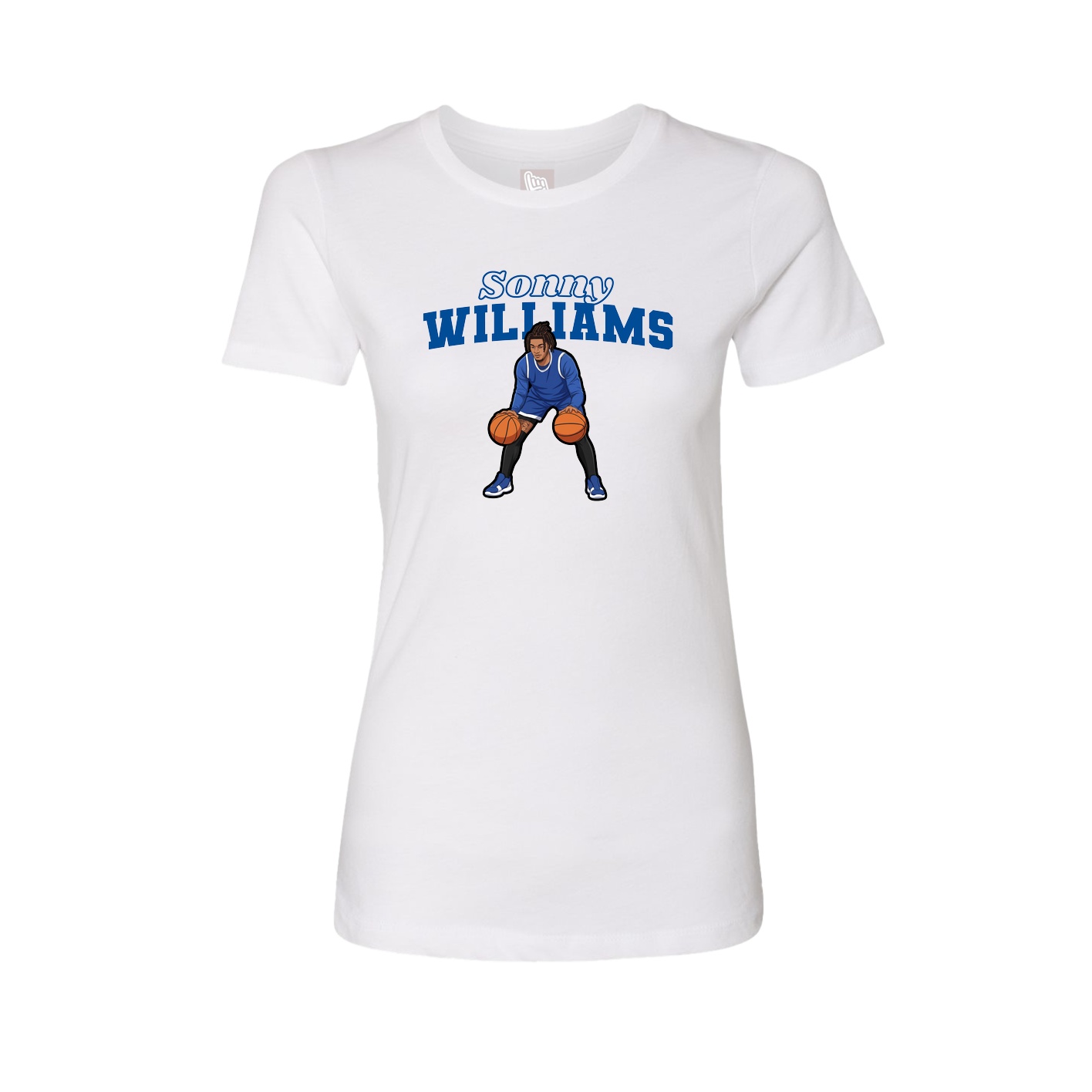Fitted Women's Tee — Name Arch in White
