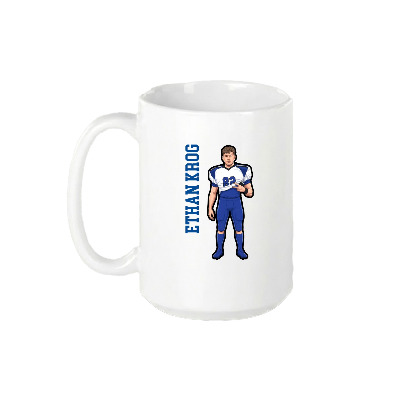 15oz Coffee Mug — Name Vertical in White