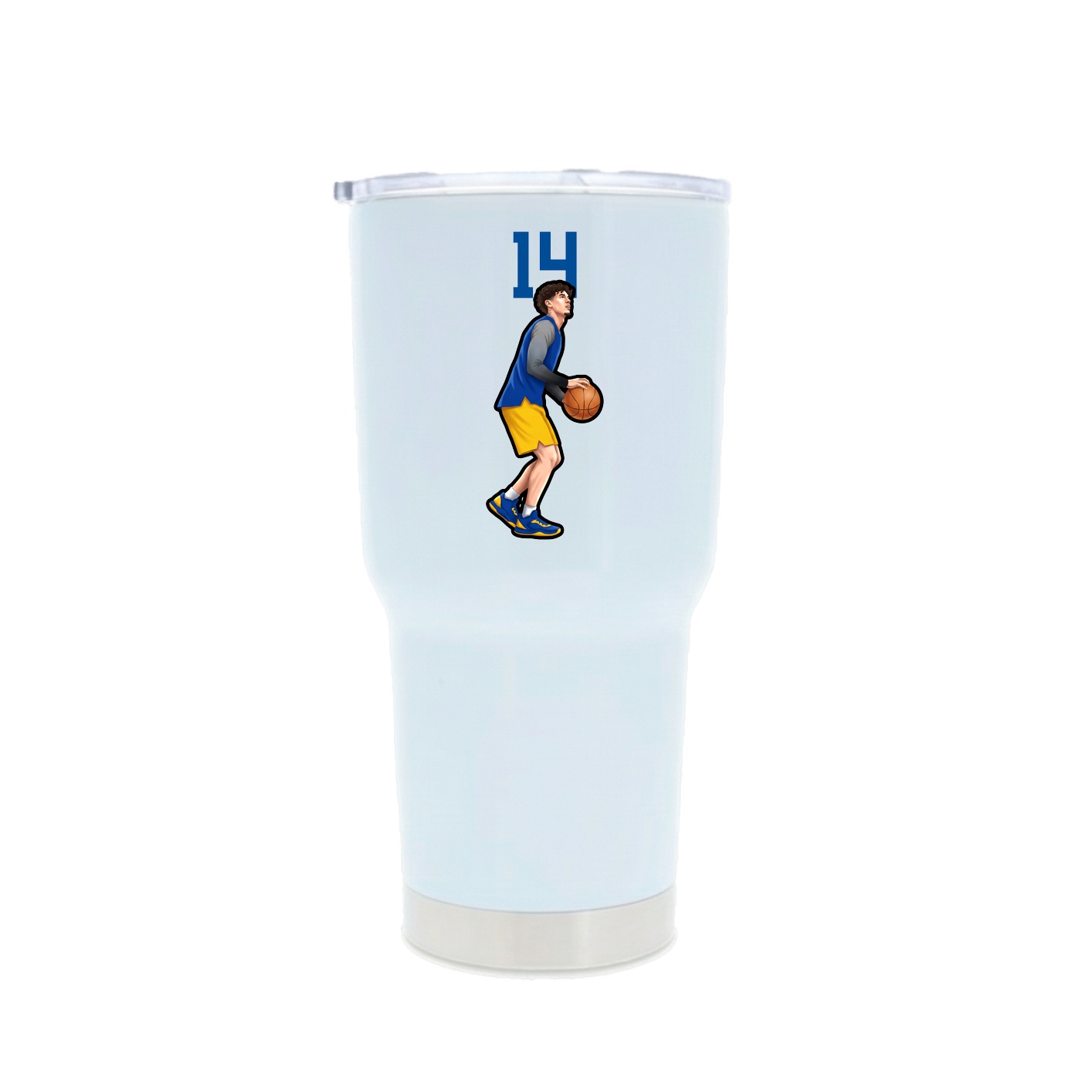 30oz Stainless Steel Tumbler — Number Top in White