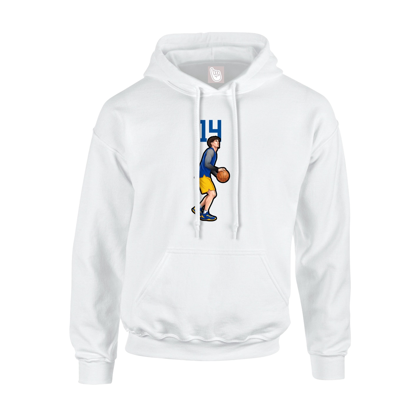 Youth Hoodie — Number Top in White