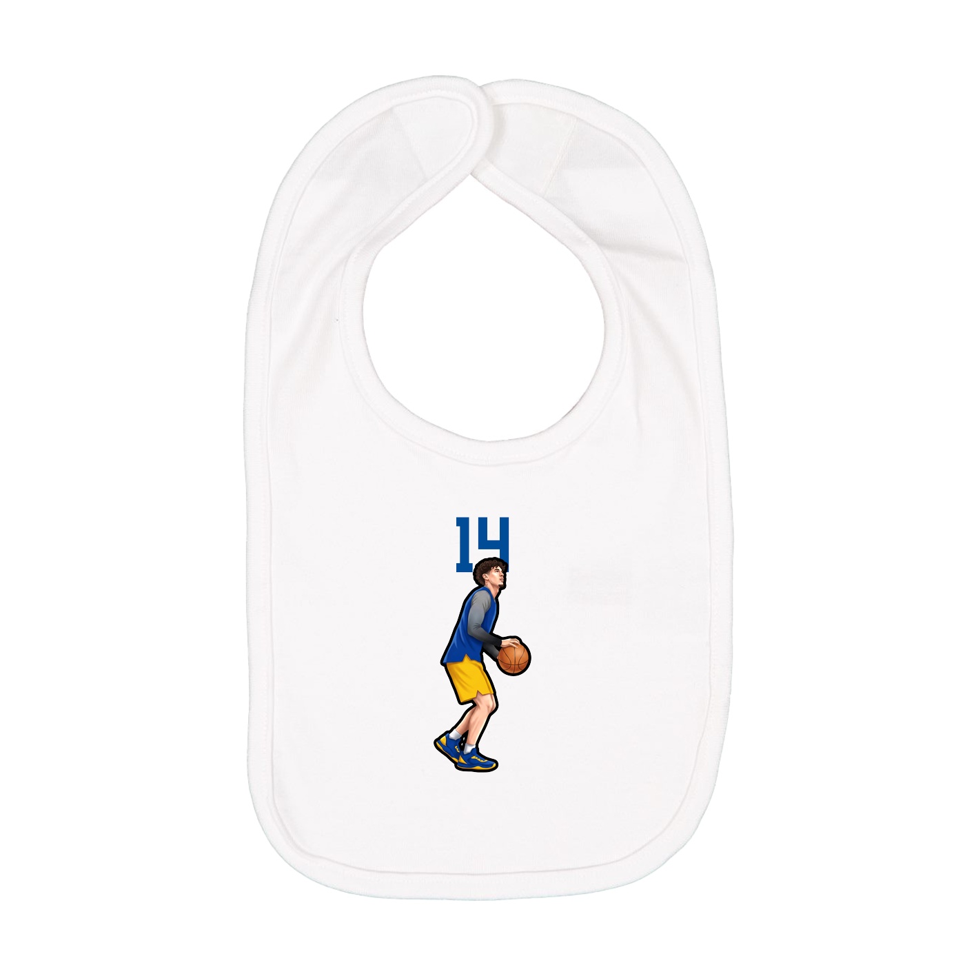Infant Bib — Number Top in White