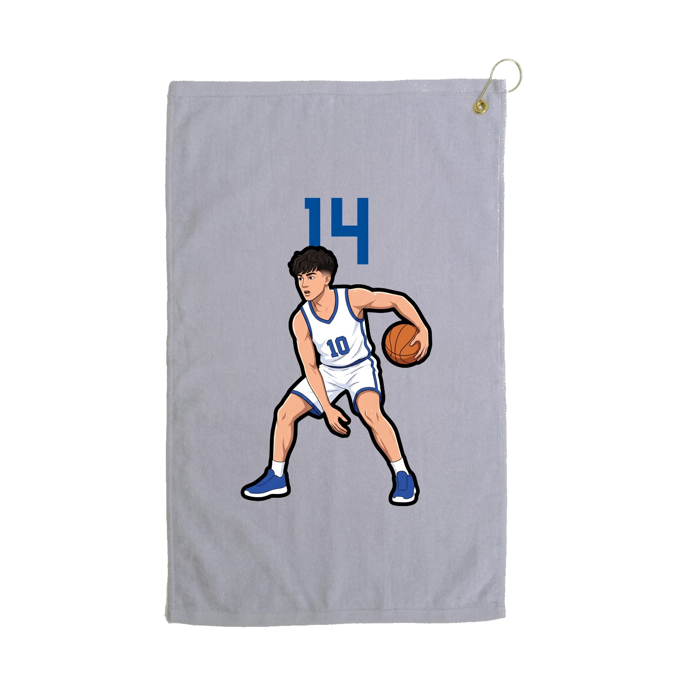 Golf Towel — Number Top in Grey