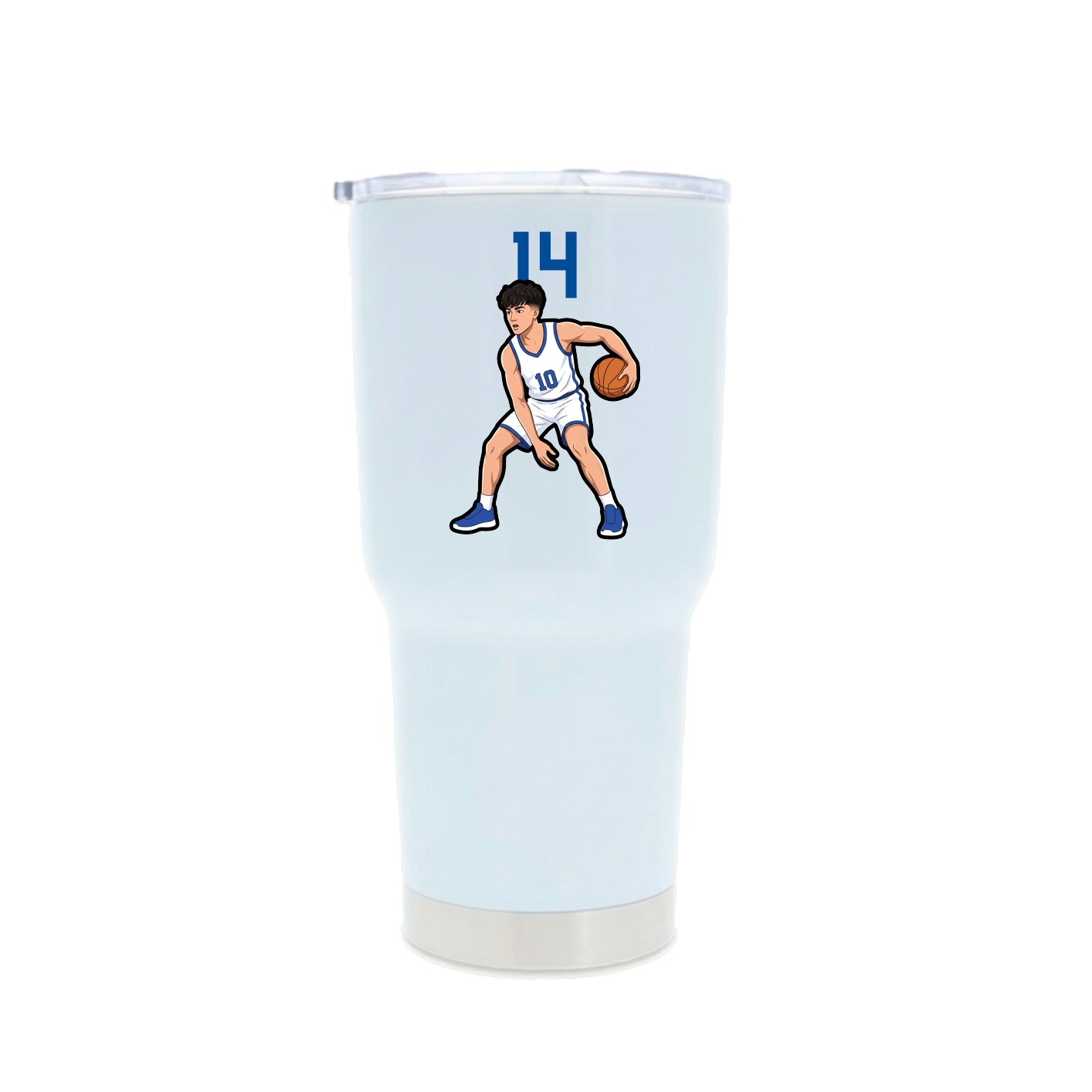30oz Stainless Steel Tumbler — Number Top in White