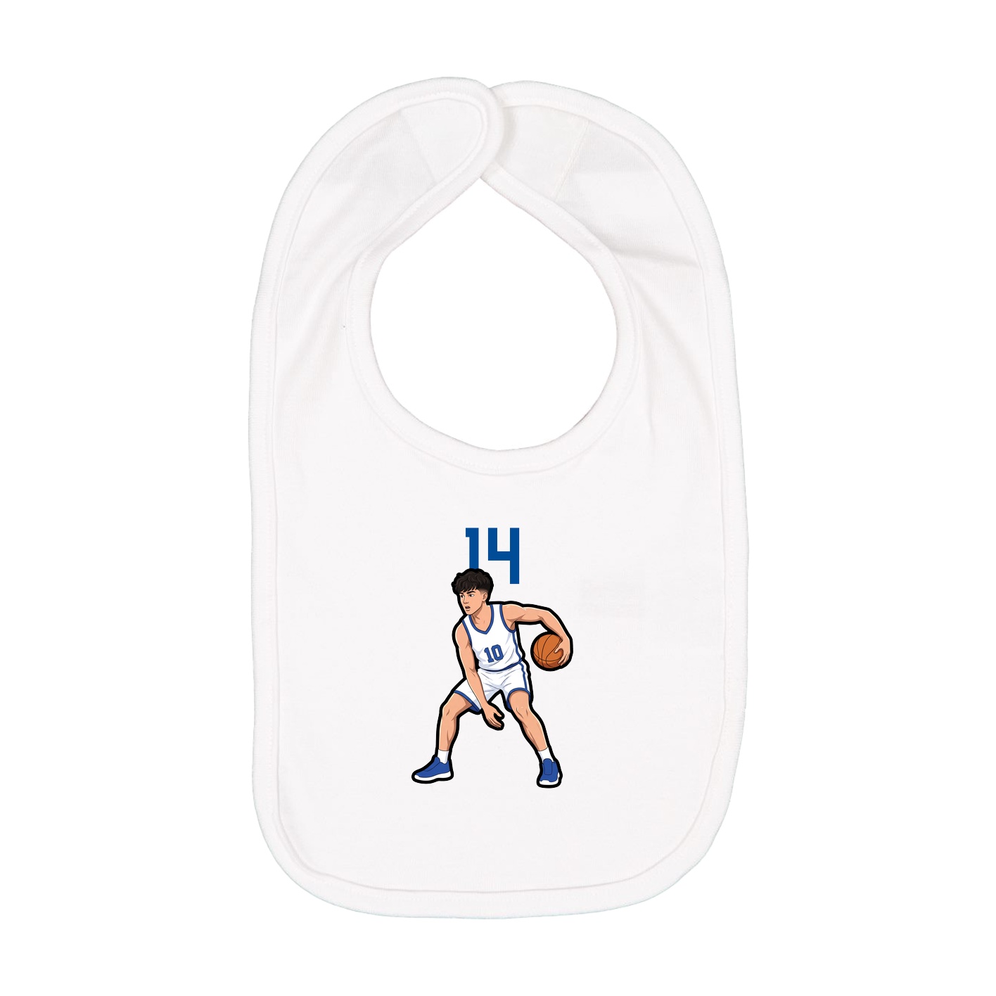 Infant Bib — Number Top in White