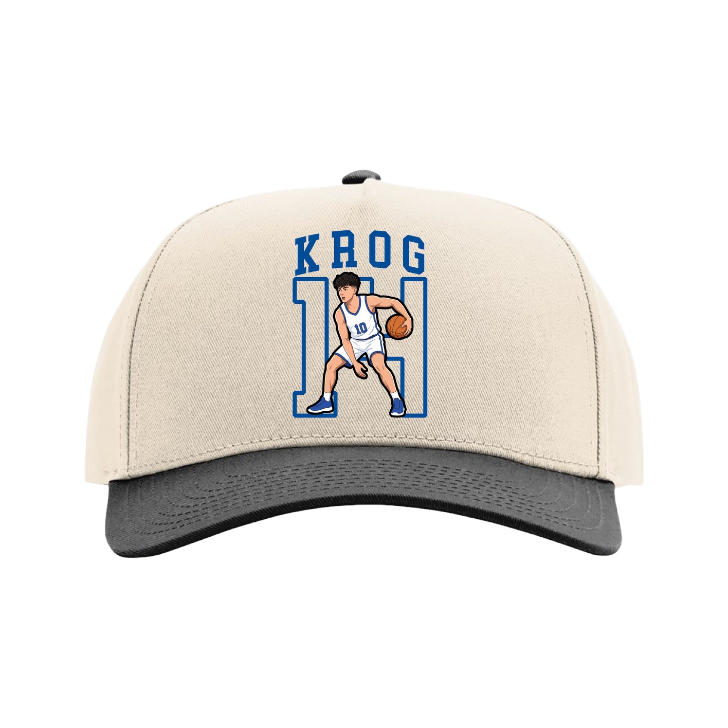 Full Fabric Five-Panel Champ Cap — Shirsey in Cream/Black