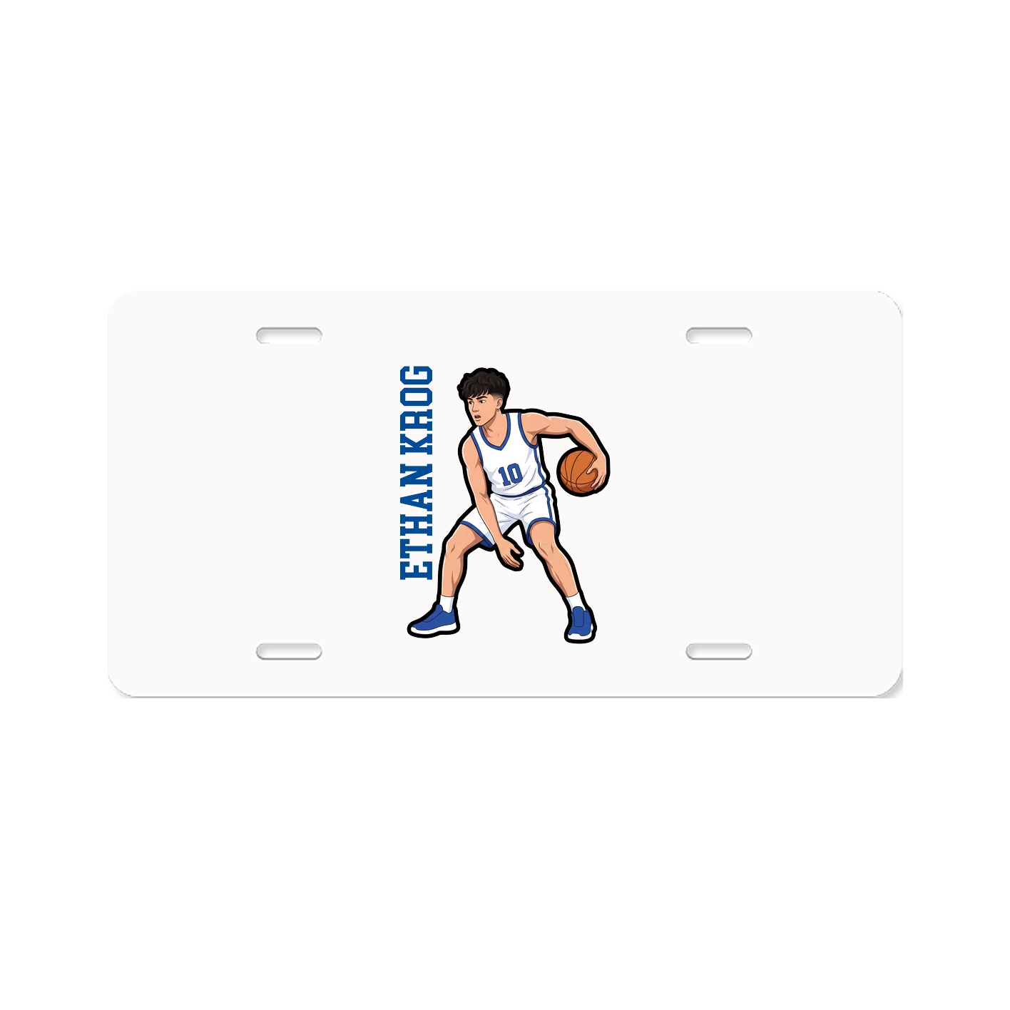 License Plate — Name Vertical in Classic