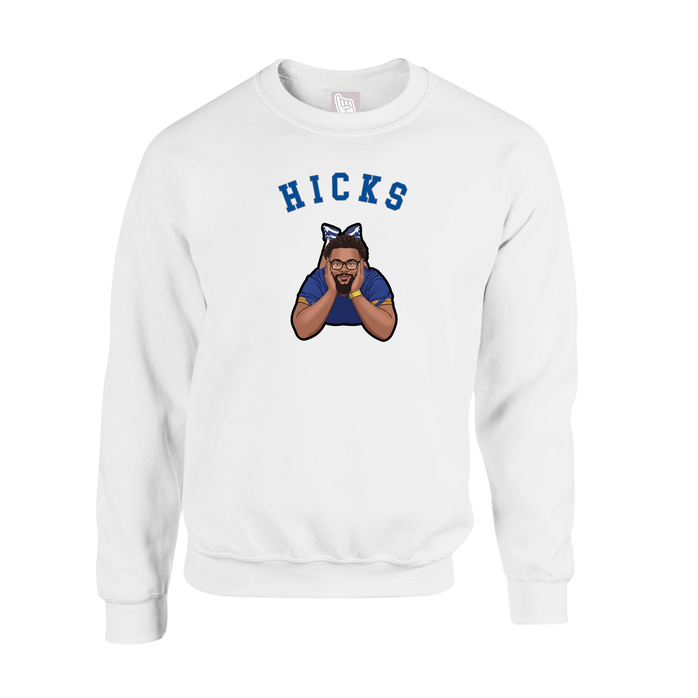 Fleece Crew — Shirsey Arch in White
