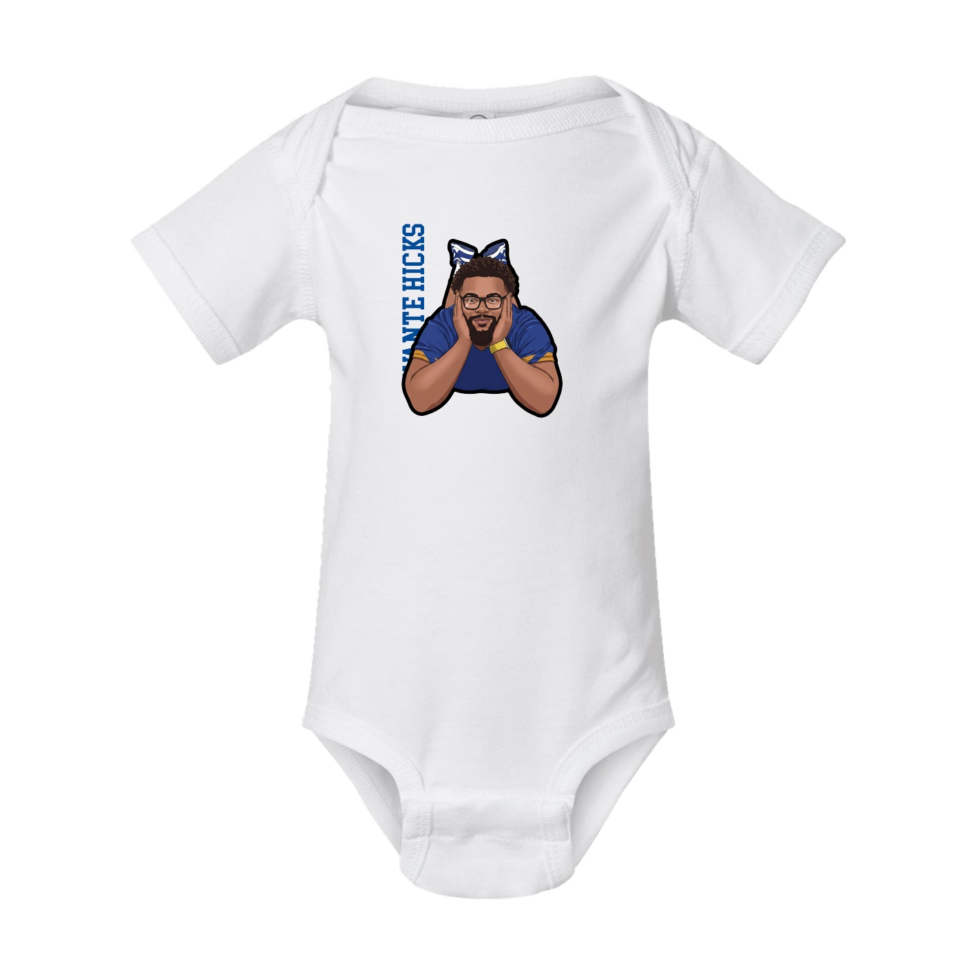 Baby Onesie — Name Vertical in White