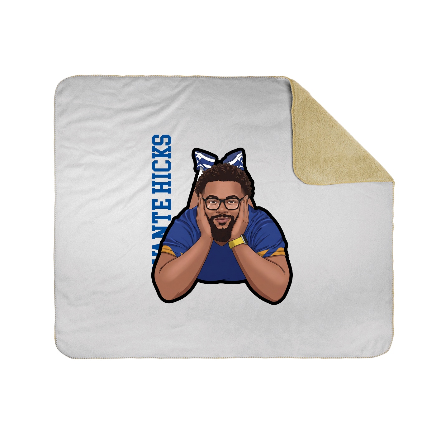 Throw Blanket — Name Vertical in White