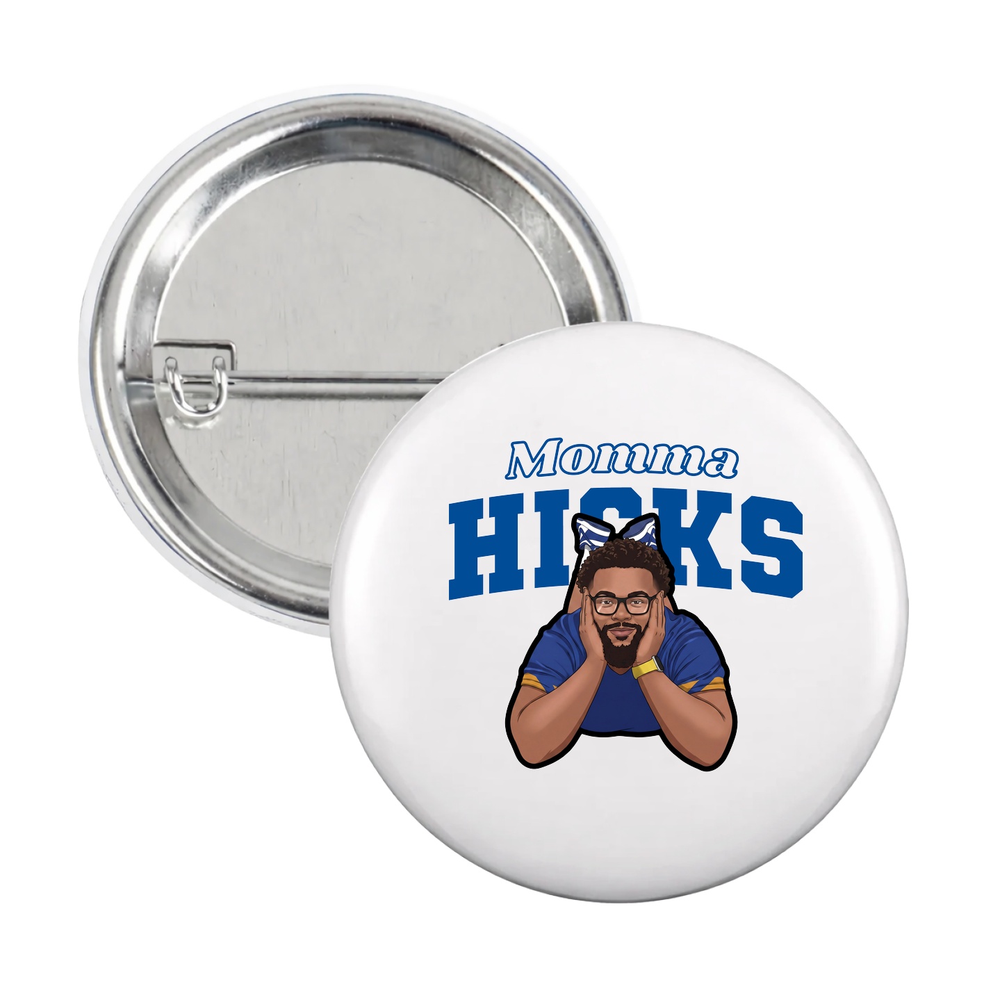 Game Day Button — Mothers Day Block in White
